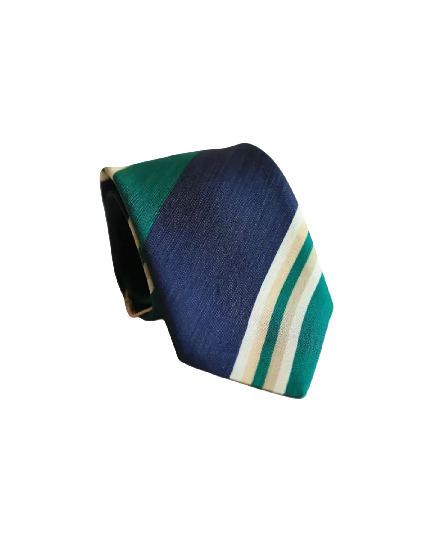 Blue Green and Tan Strip Tie
