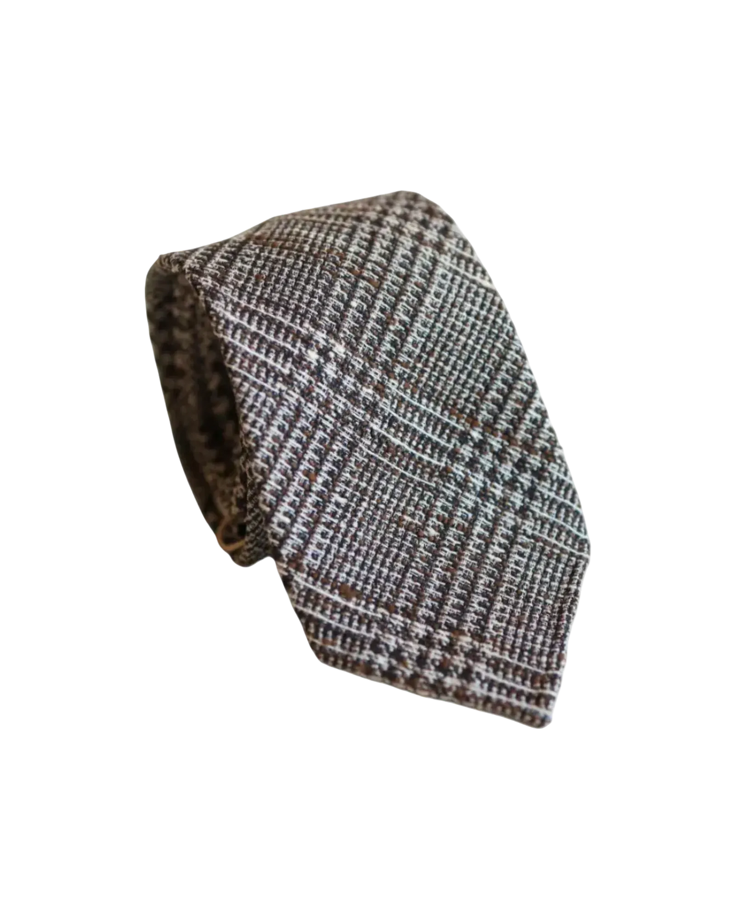 Brown Linen Glen check Tie