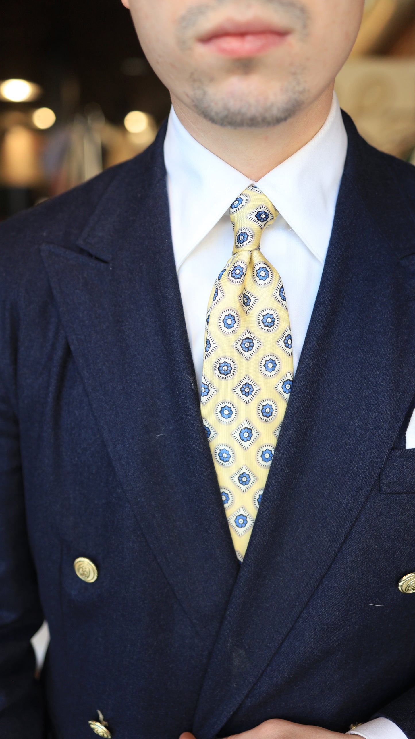 Yellow and Blue Dimond Tie