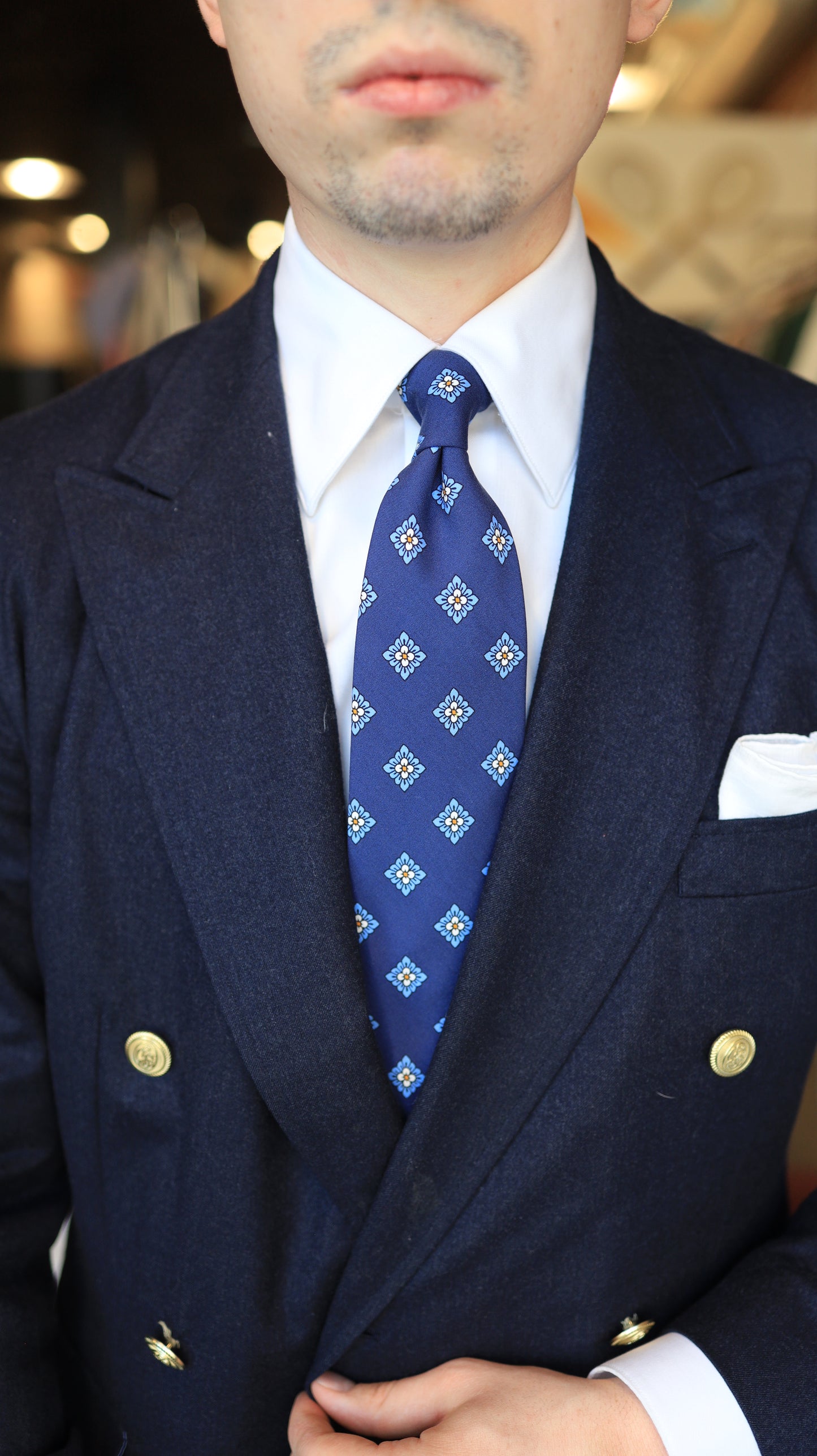 Dark Blue and Light Blue Dimond Tie