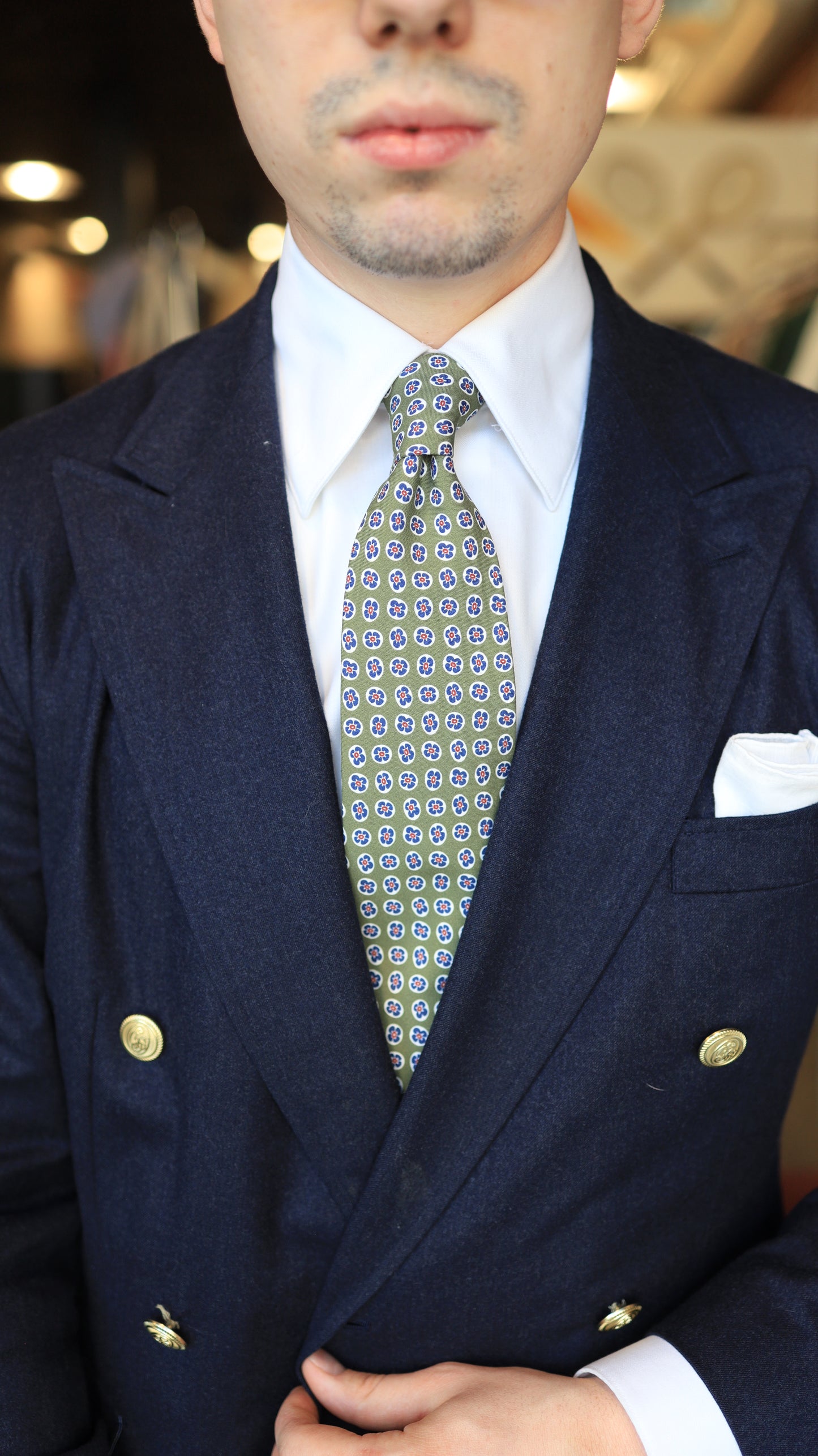 Green Floral Tie