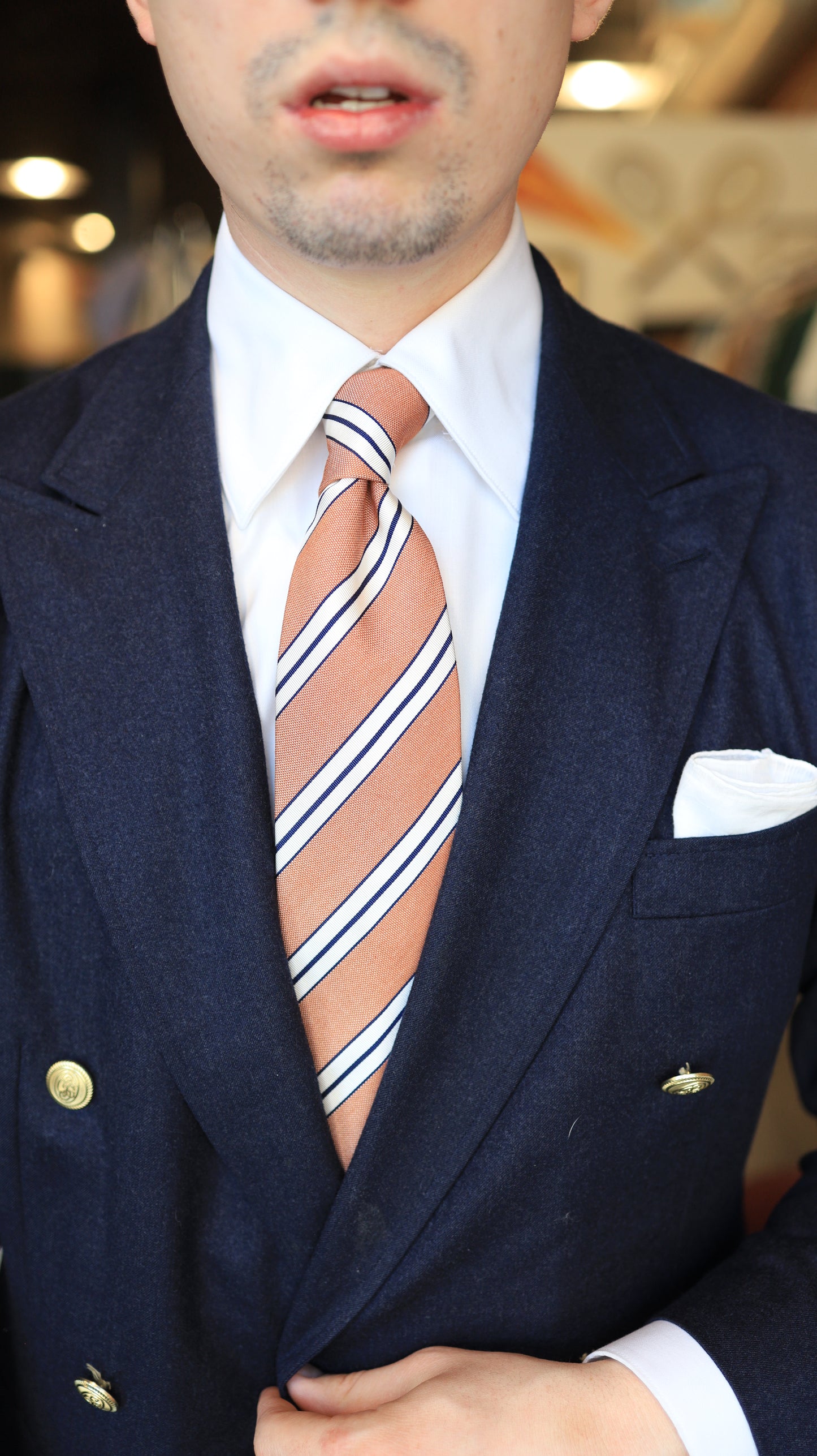 Stripe Peach Tie