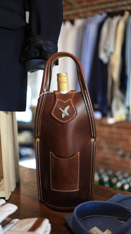 Leather Wine Tote