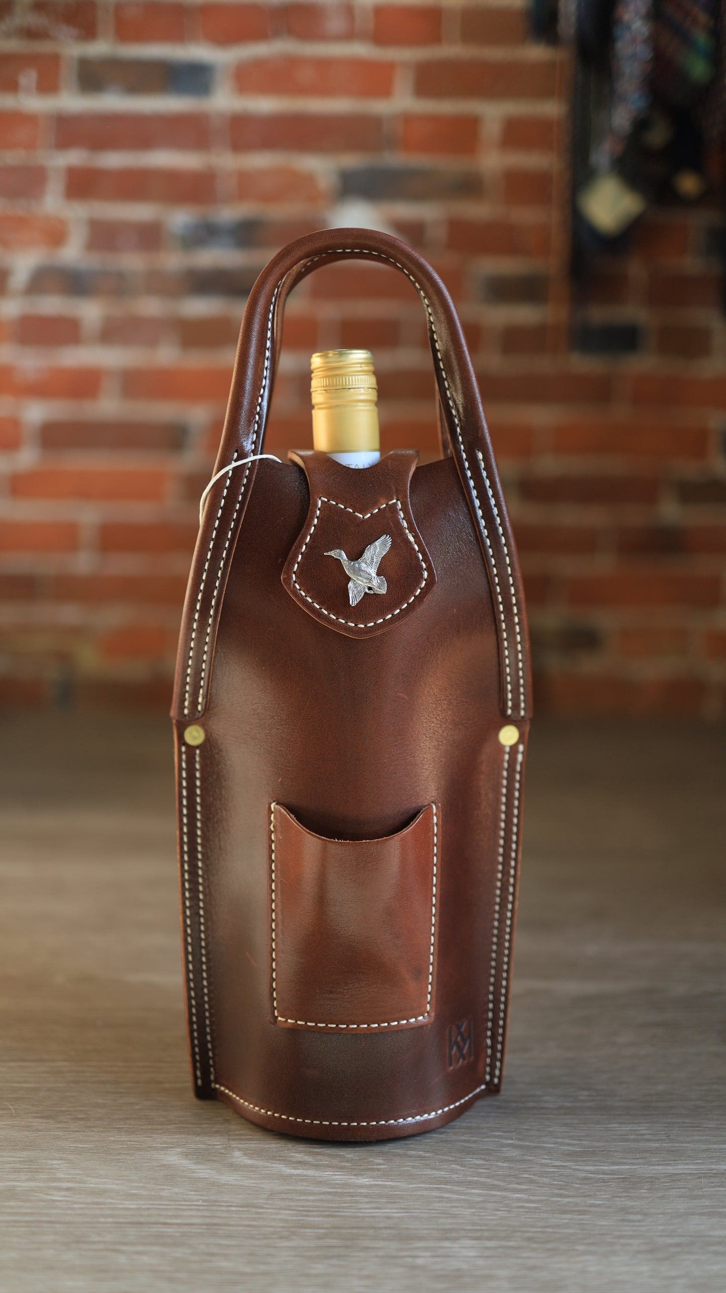 Leather Wine Tote