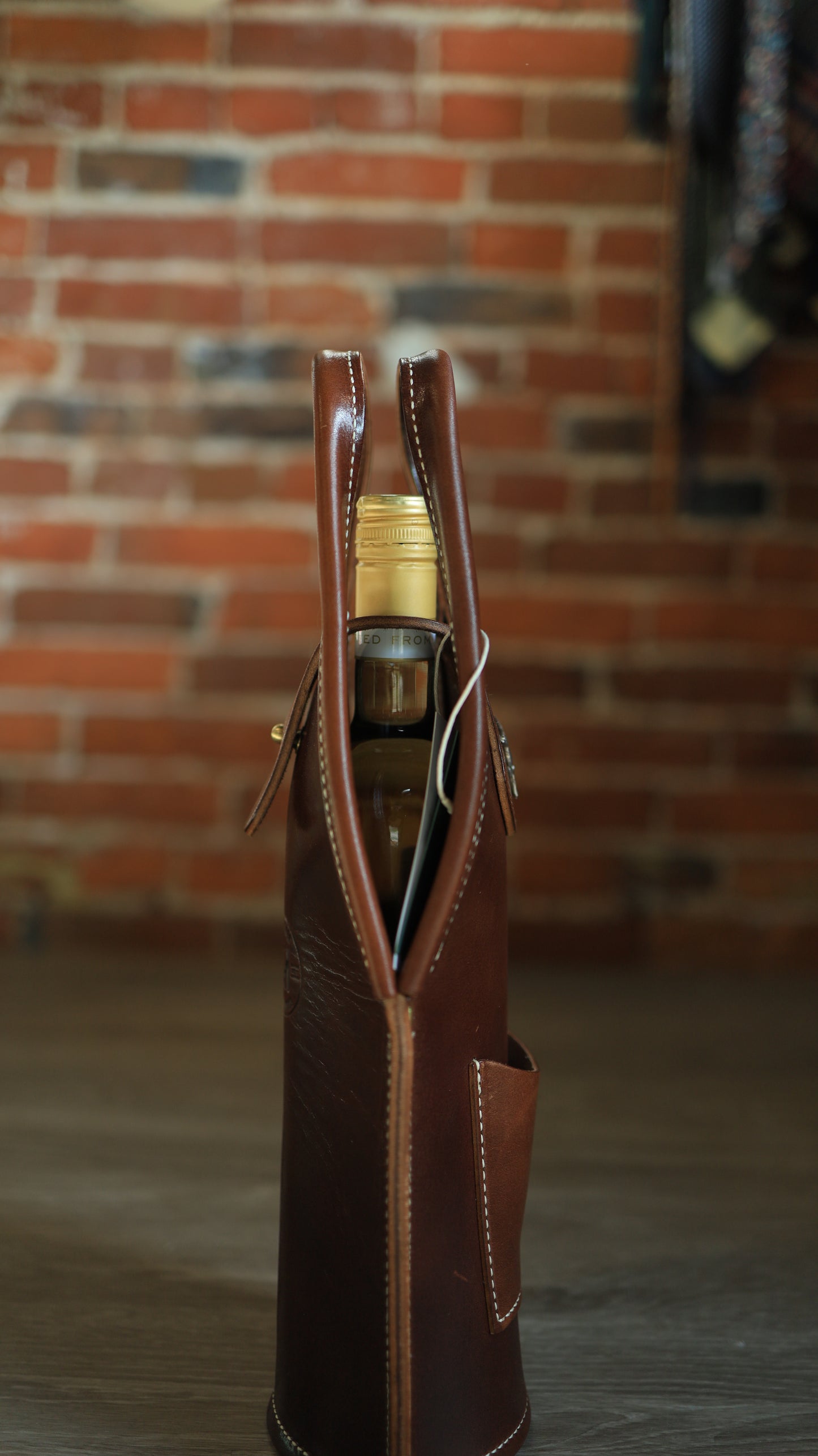 Leather Wine Tote