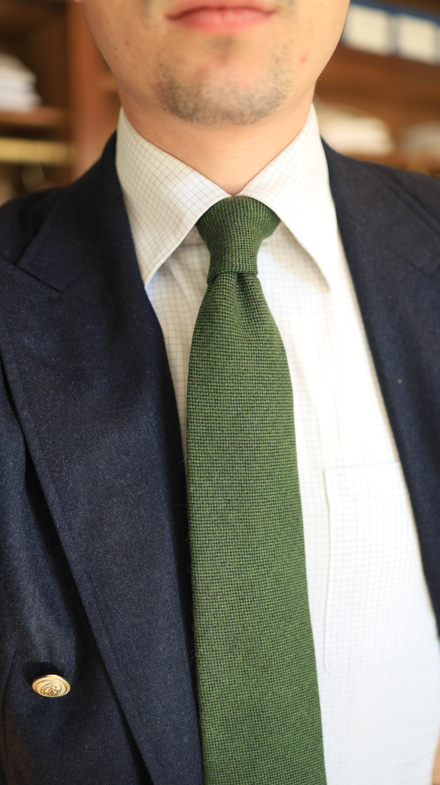 Green Wool Cashmere Tie