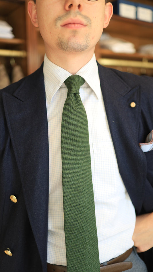Green Wool Cashmere Tie