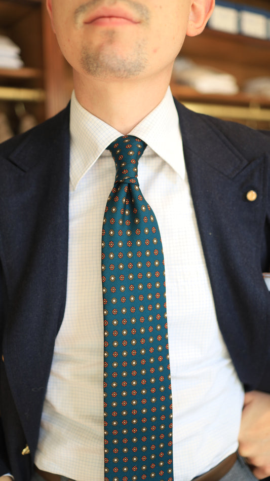 Petro, Orange, and beige Tie