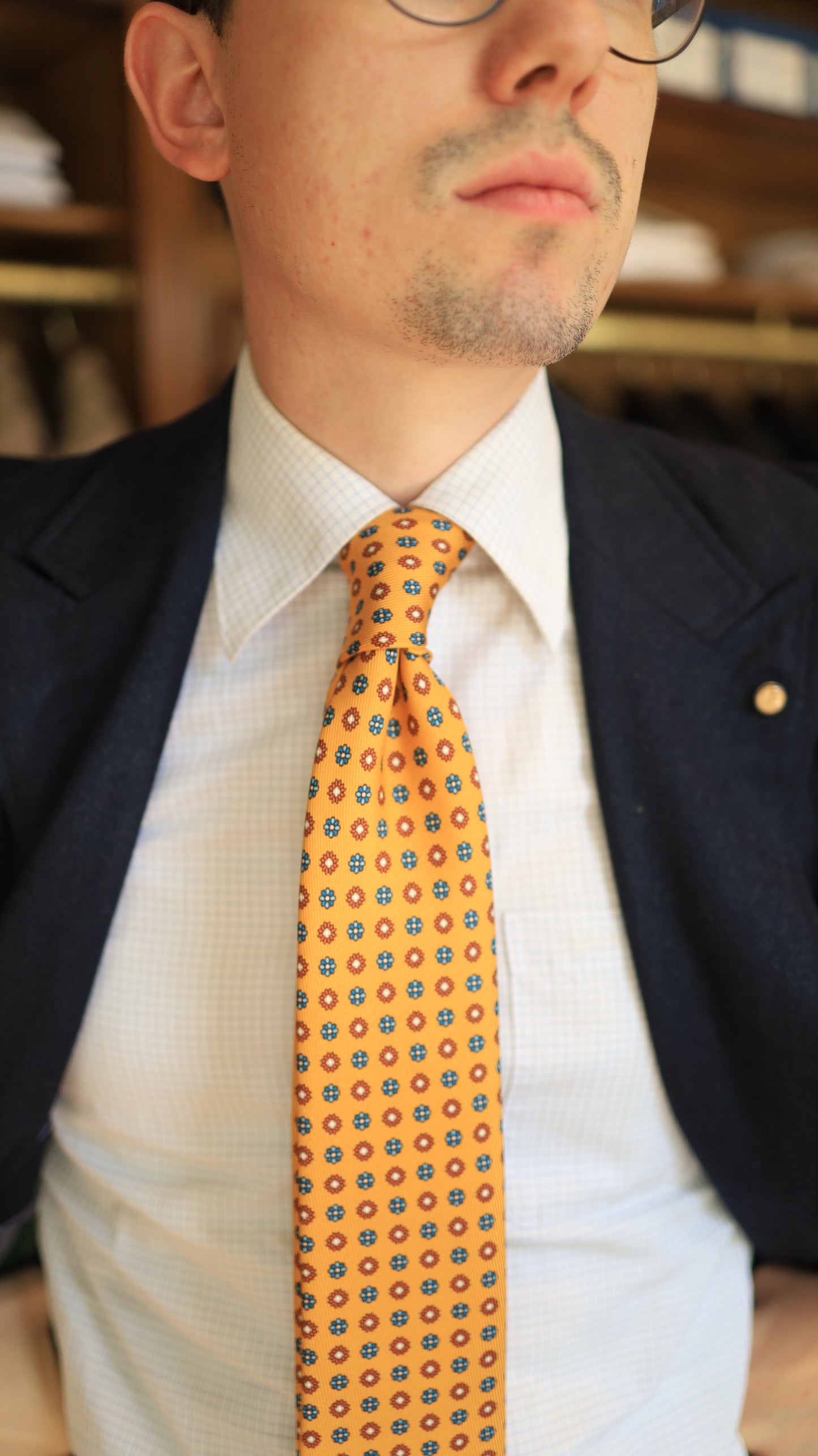 Yellow, Orange, and Blue Tie