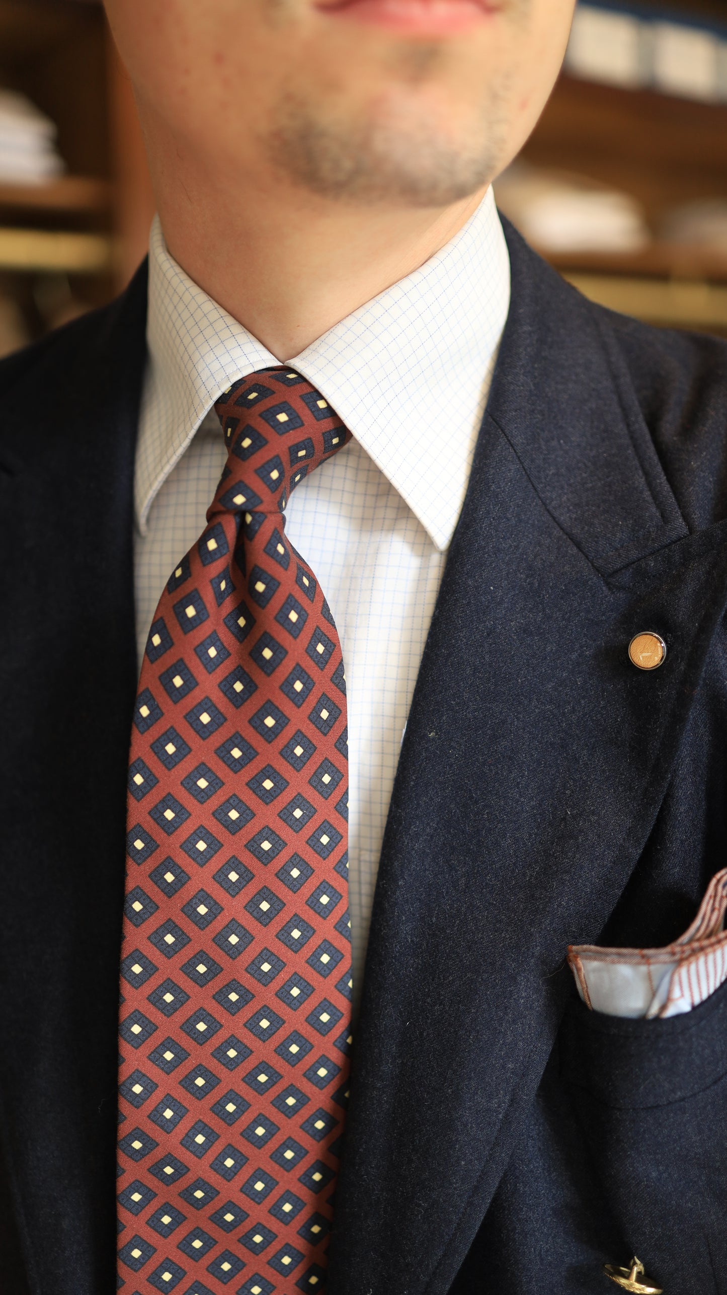Red and Navy Dimond Tie