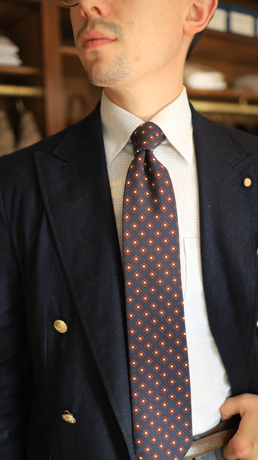 Navy and Red Dimond Tie