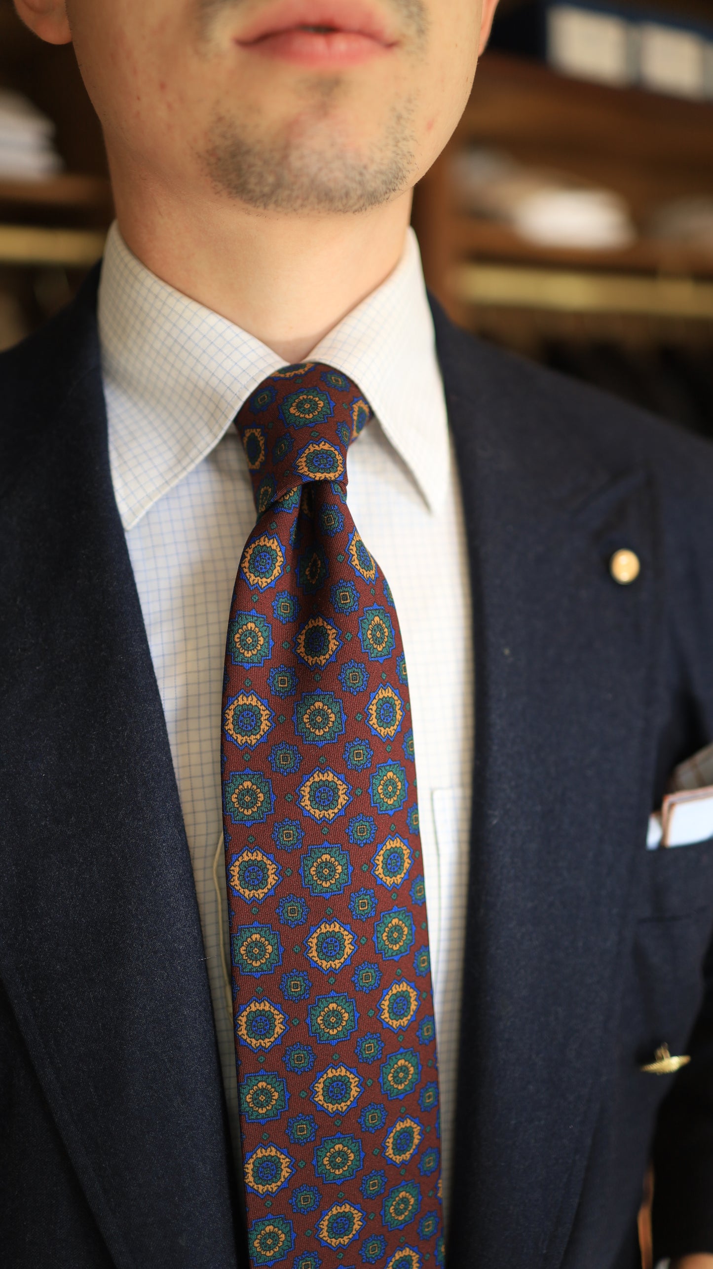 Wine Teal Neat Tie