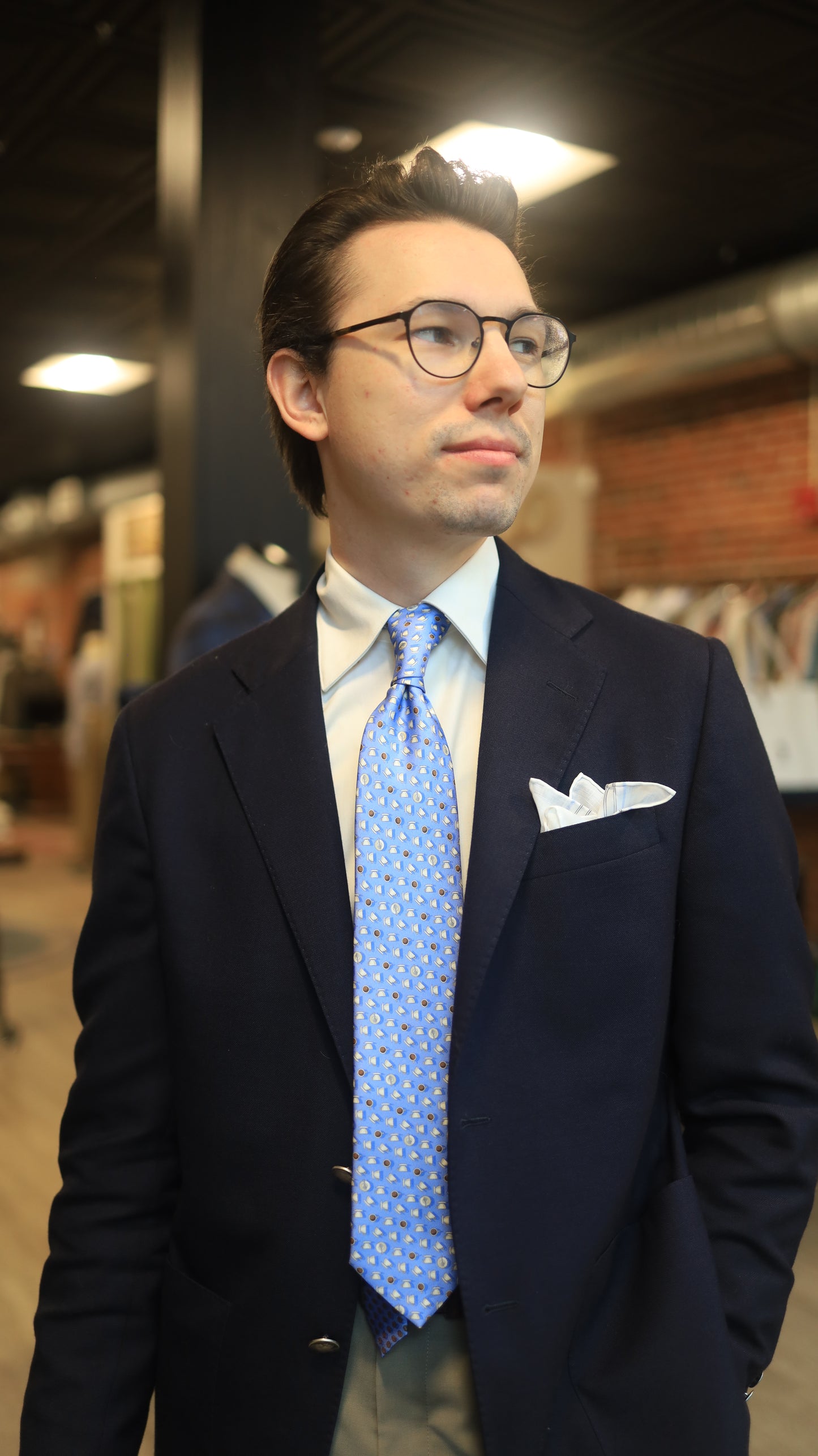 Espresso Cup Tie (Green&Blue)