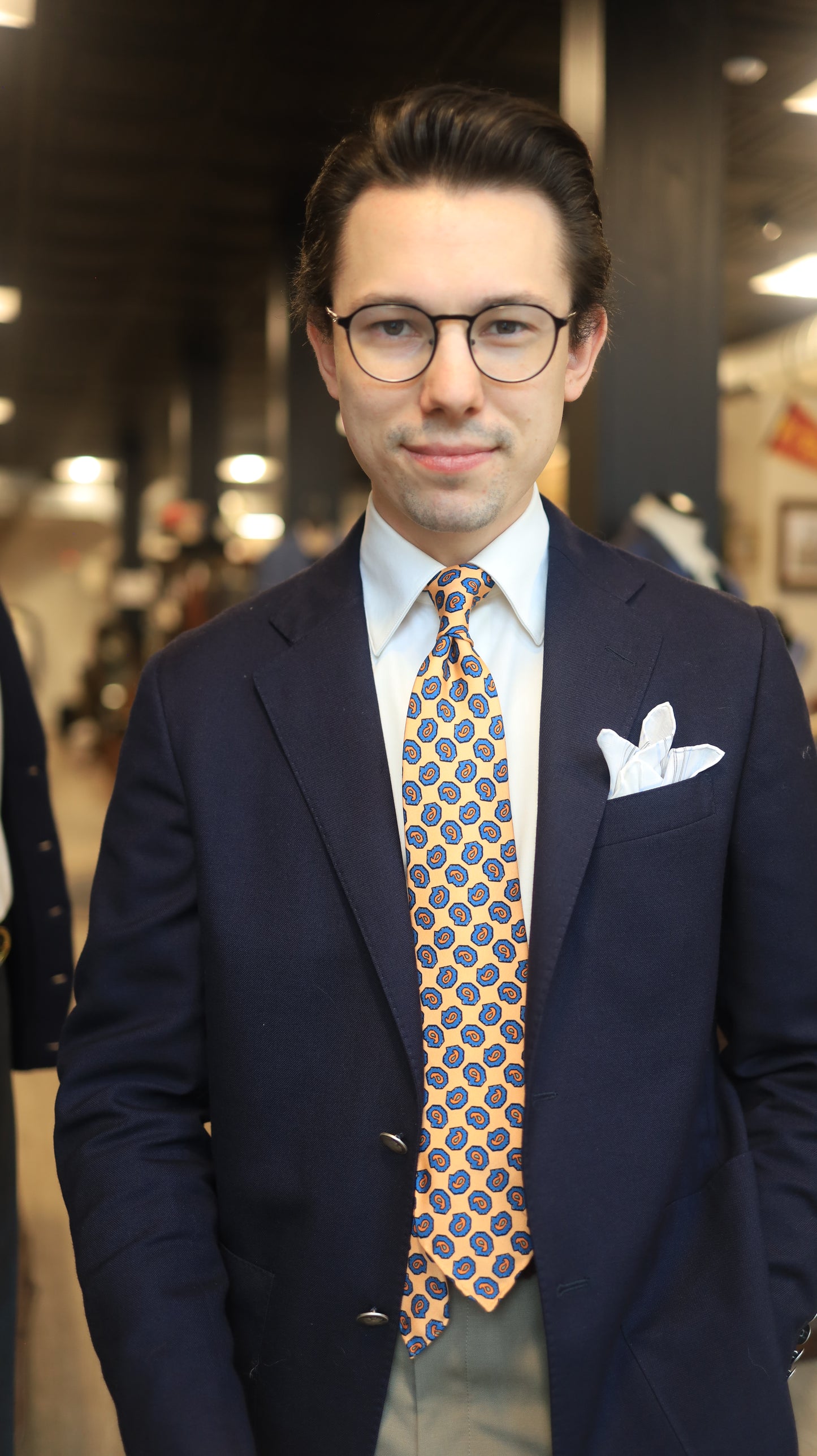 Peach/Orange/Blue Paisley Tie