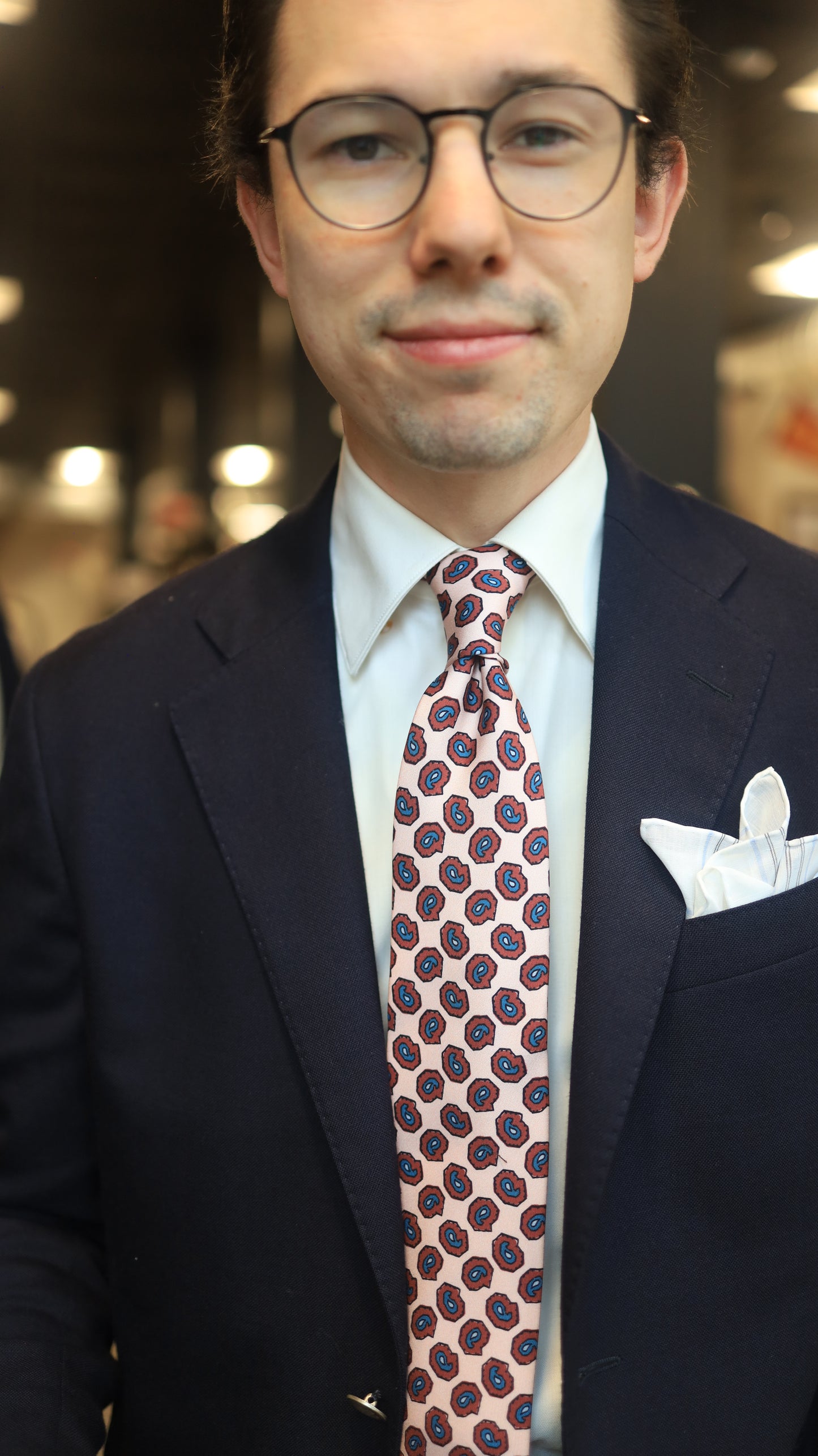 Pink/Merlot/Blue Paisley Tie