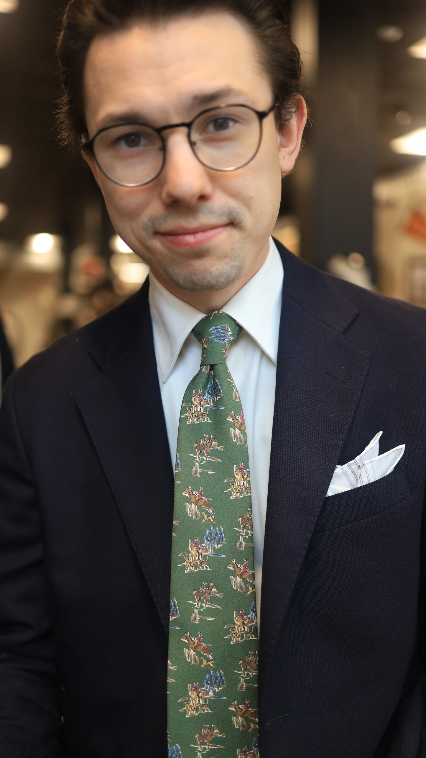Green English Hunting Tie