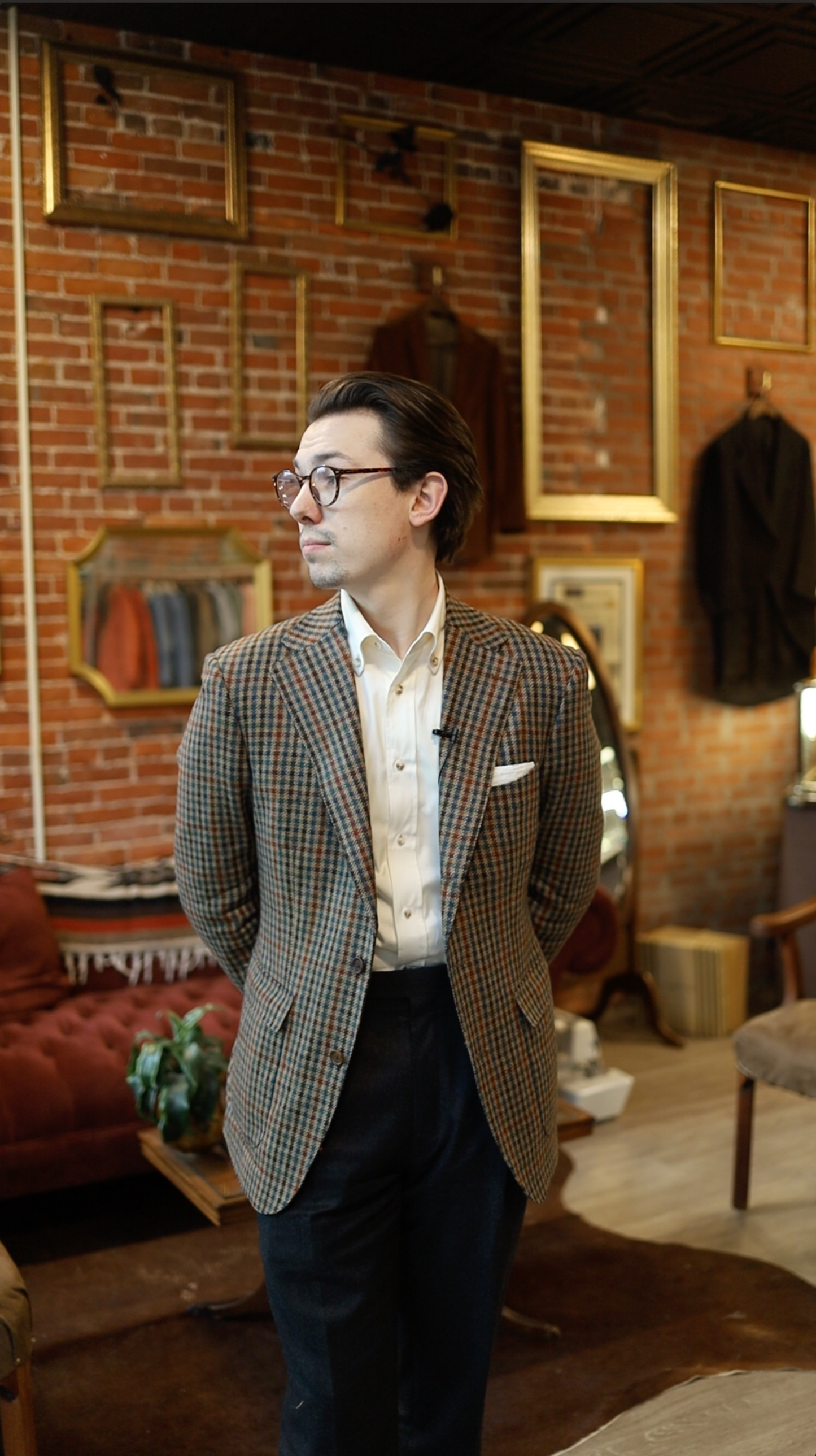 Ariston Red, Blue, Green, Brown Checked Sport Coat