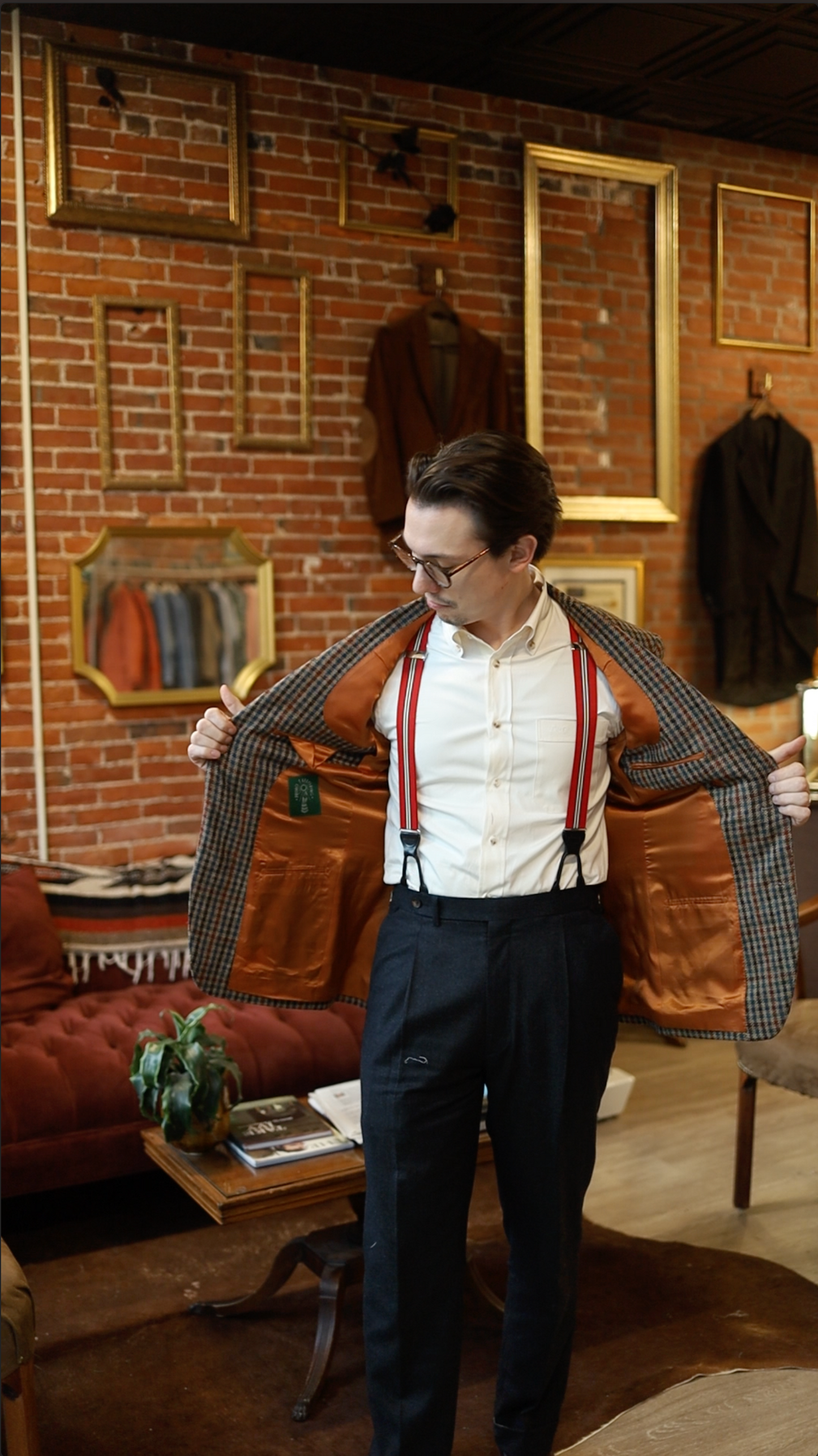 Ariston Red, Blue, Green, Brown Checked Sport Coat