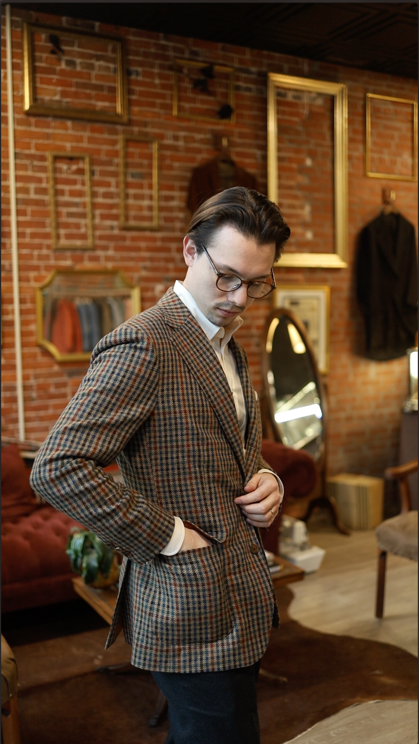 Ariston Red, Blue, Green, Brown Checked Sport Coat