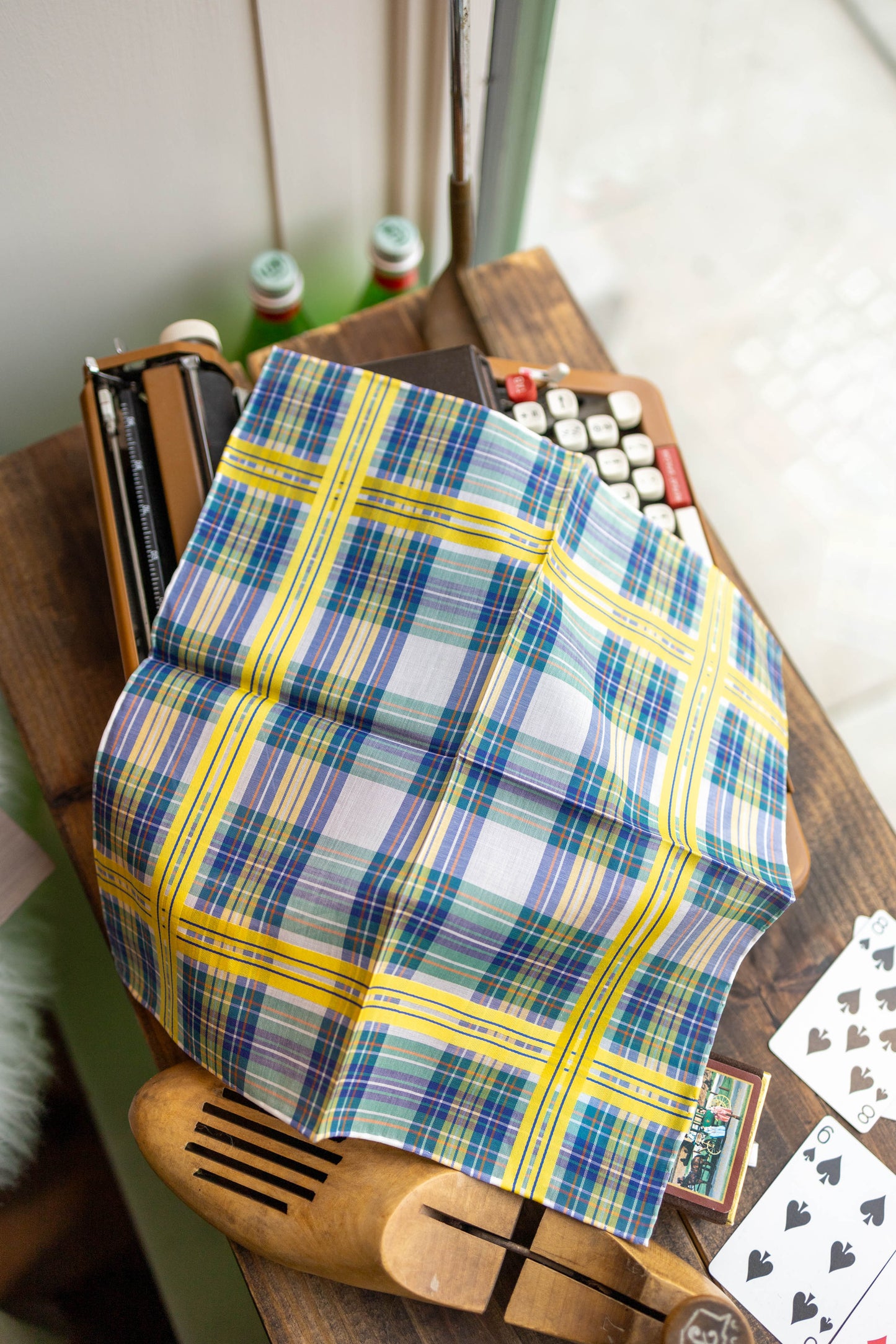 Green Yellow Plaid Pocket Square
