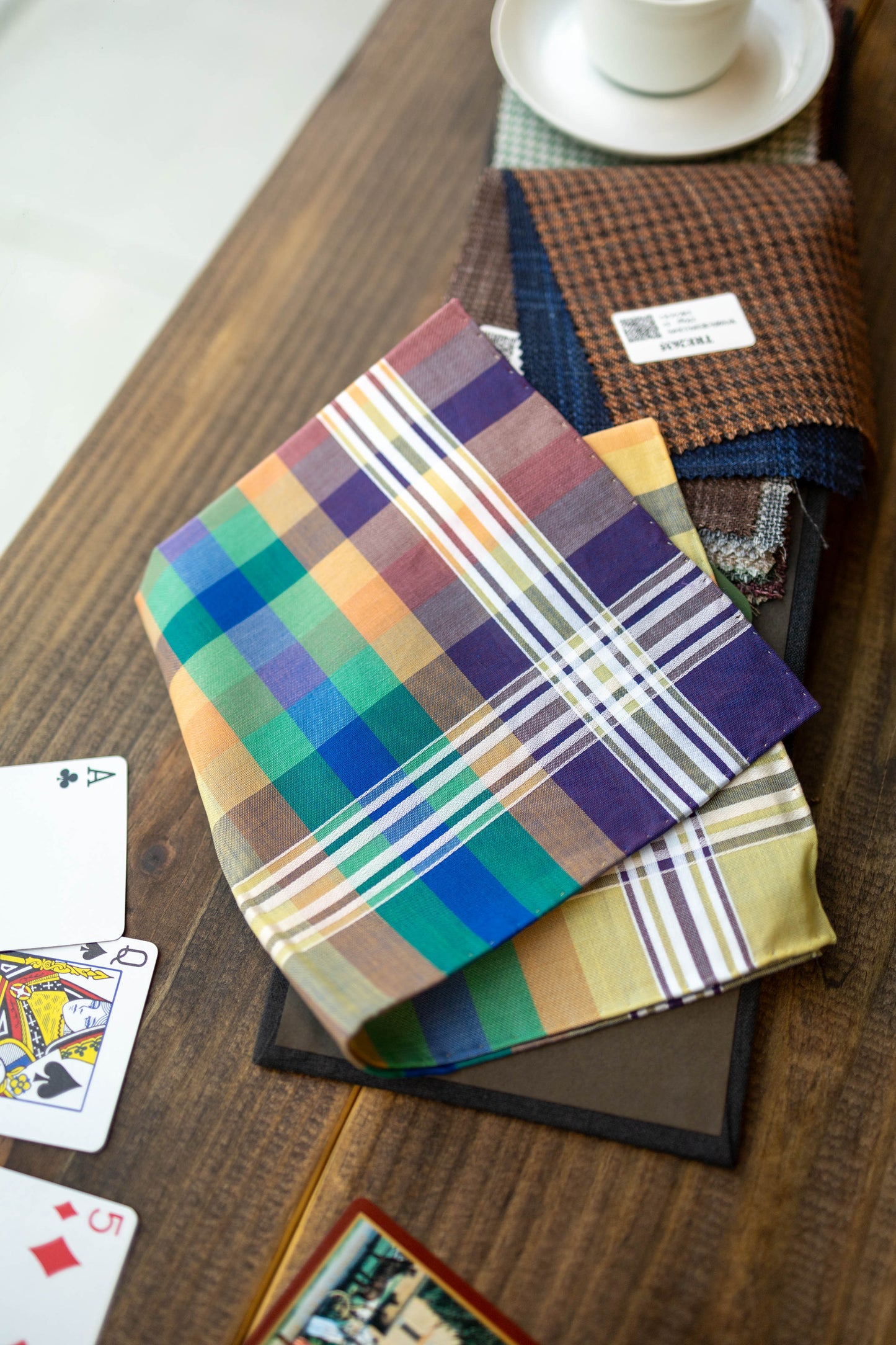 LIGHT BLUE MADRAS POCKET SQUARE