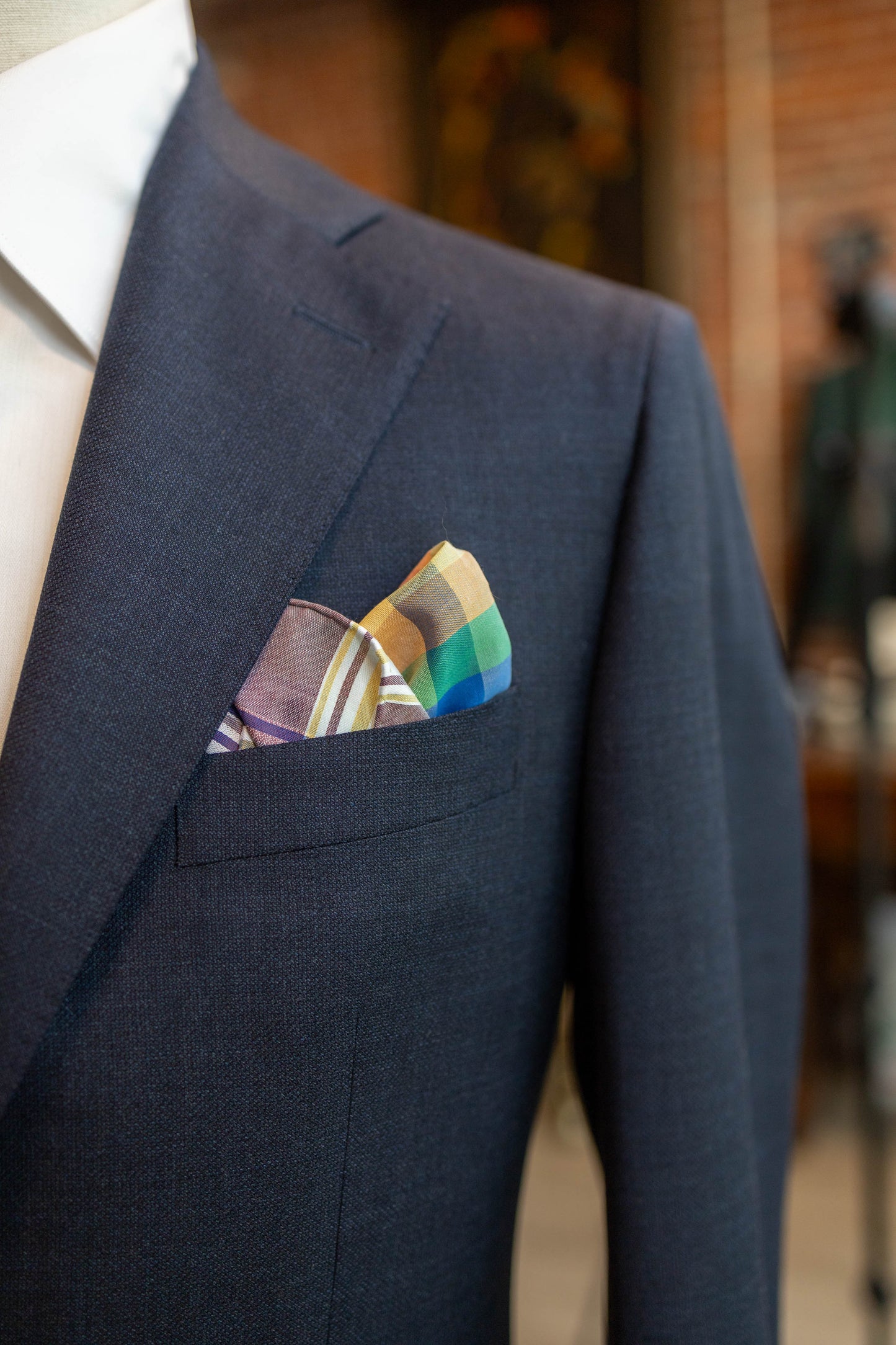 LIGHT BLUE MADRAS POCKET SQUARE