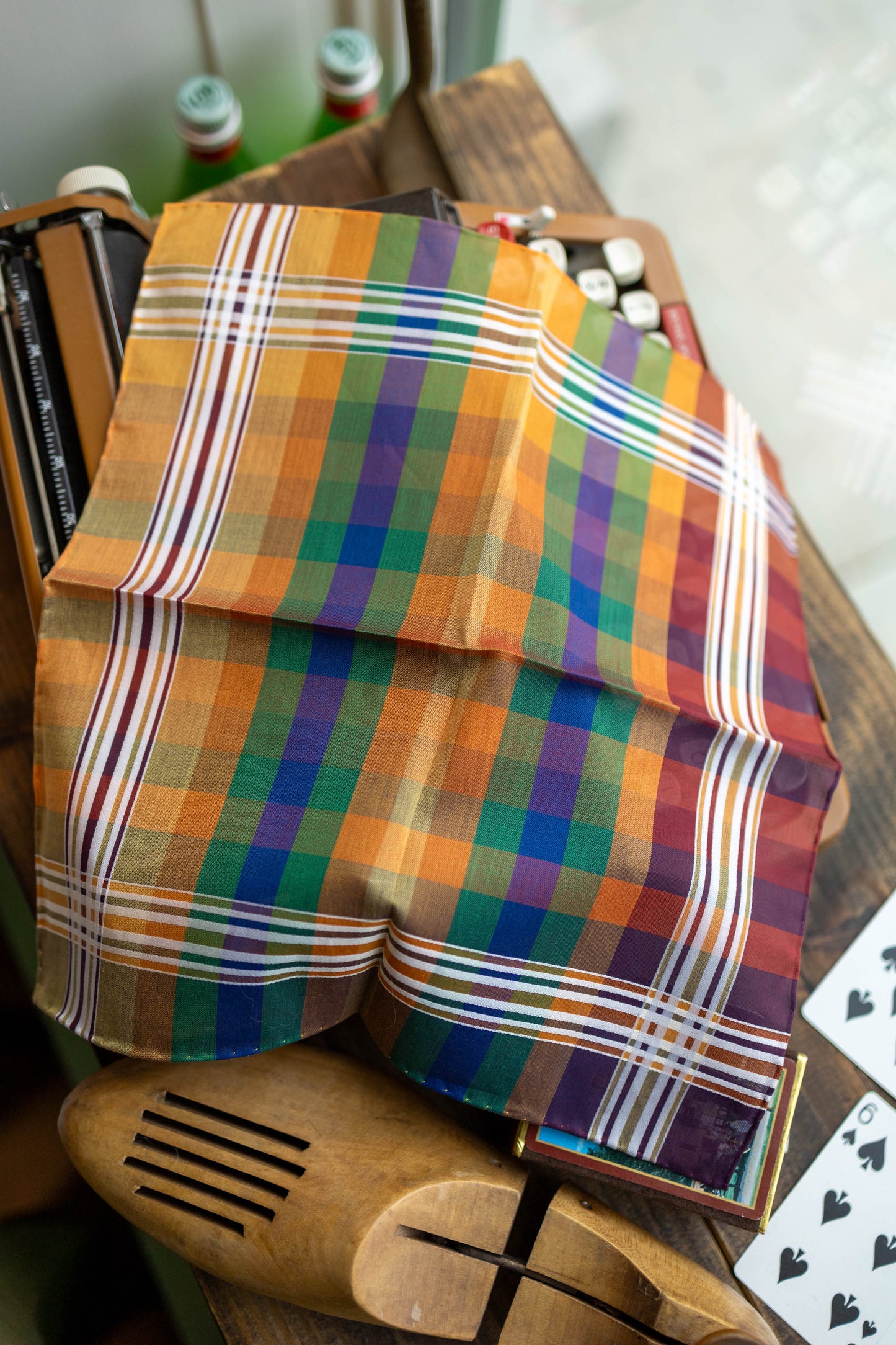 DARK RED MADRAS POCKET SQUARE