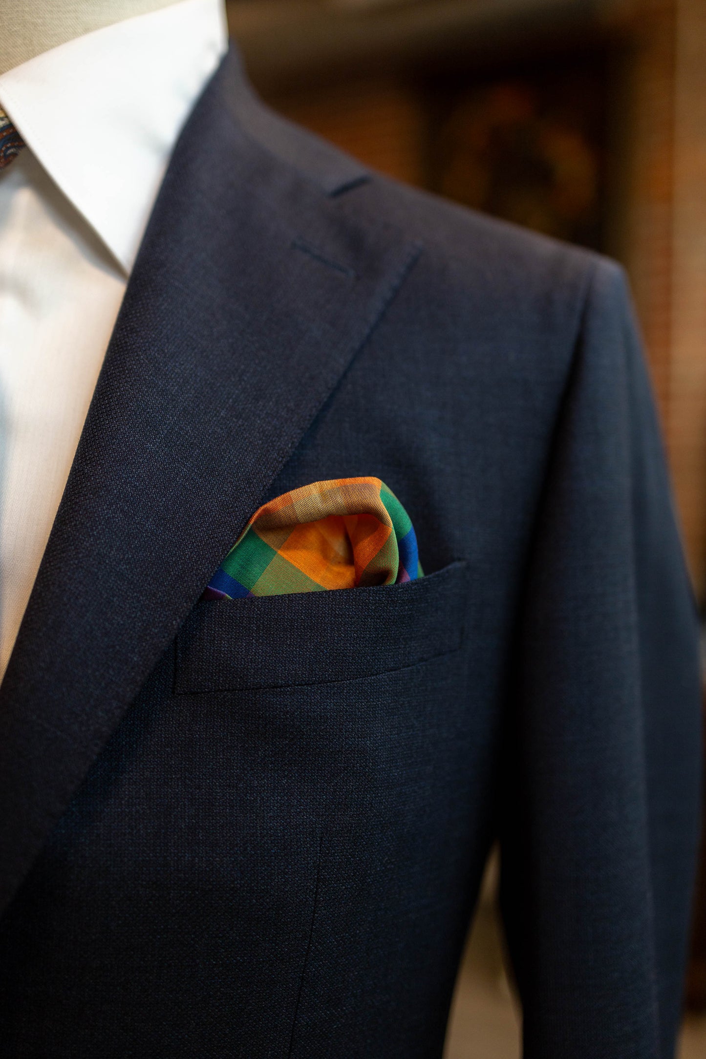 DARK RED MADRAS POCKET SQUARE