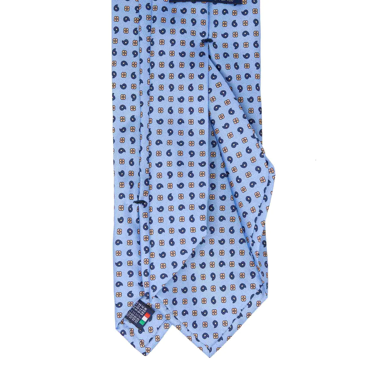 Light Blue and Yellow Paisley Silk Tie