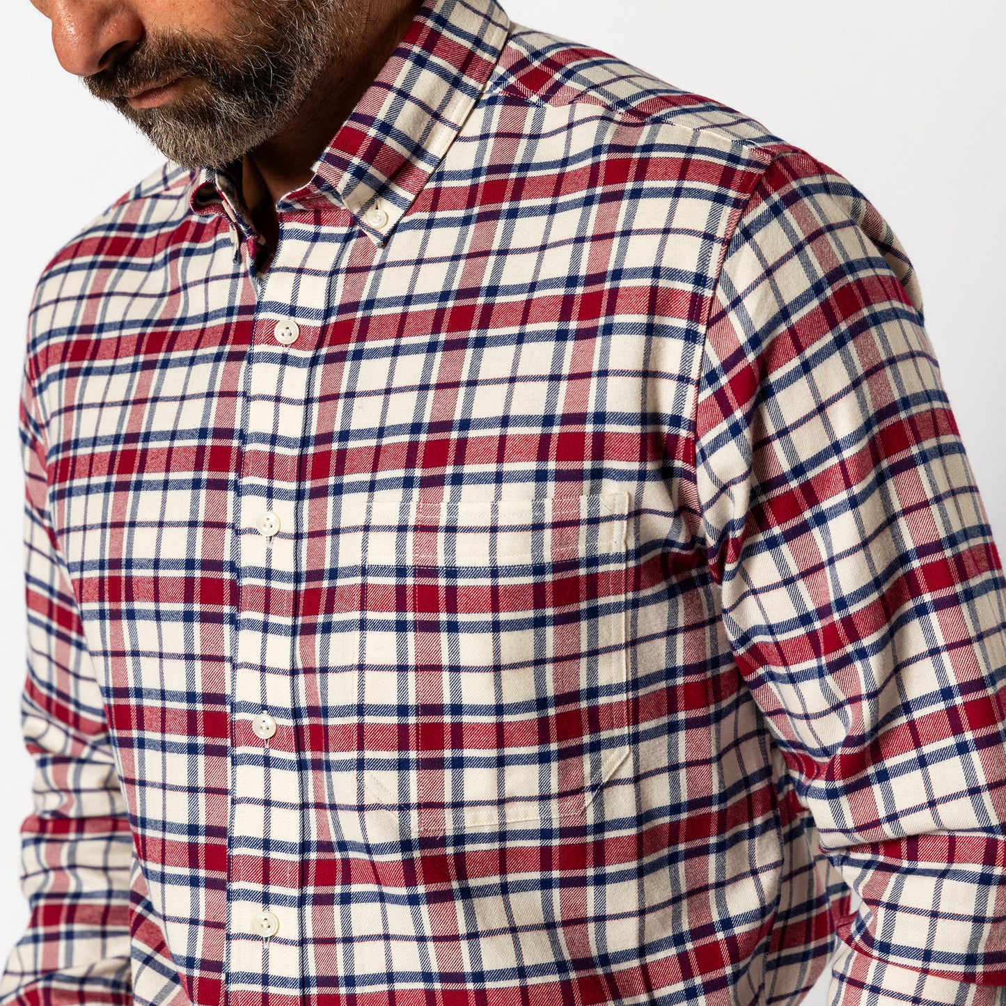 Red Cotton Flannel Sport Shirt