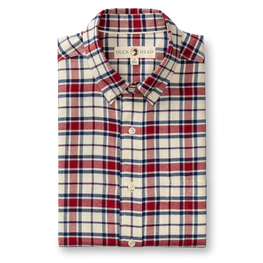Red Cotton Flannel Sport Shirt
