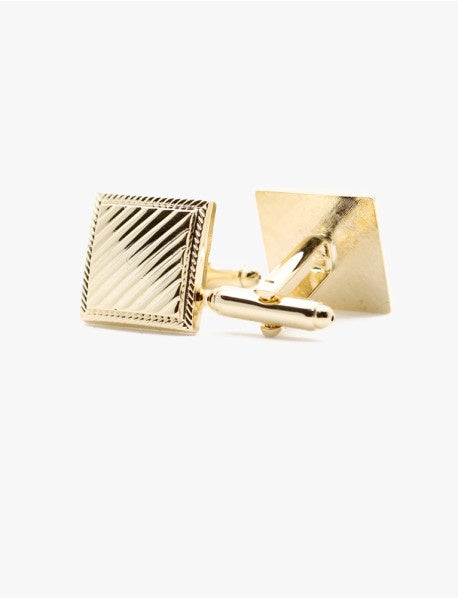 Diagonal Line Gold Cufflink