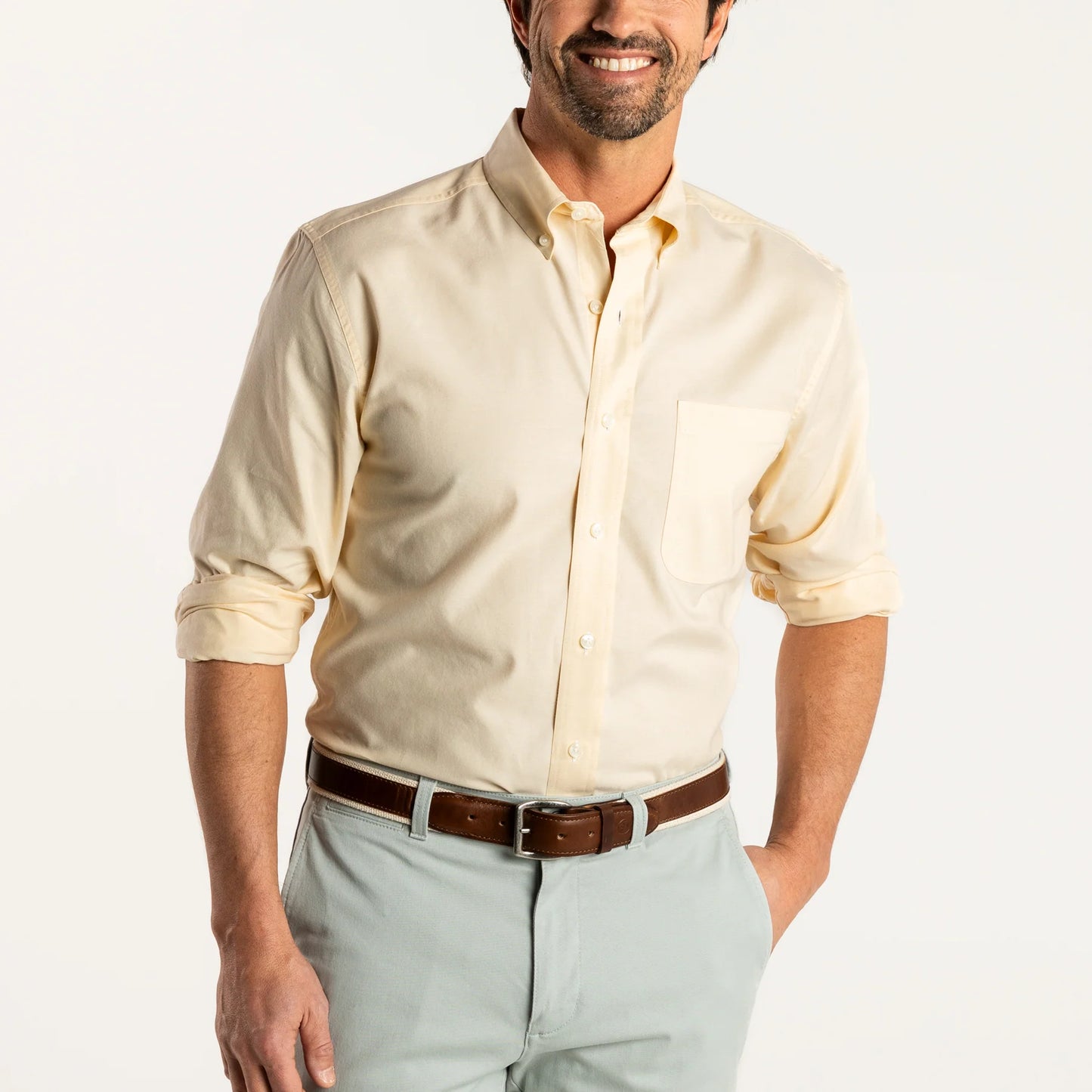 Yellow Cotton Oxford Sport Shirt