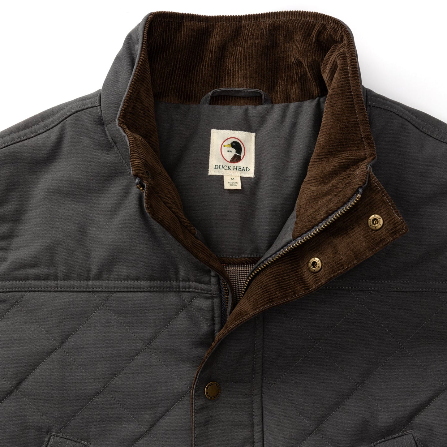 WAXED DUCK CANVAS QUILTED VEST - Magnet Grey