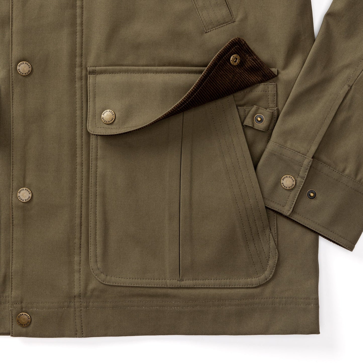 WAXED DUCK CANVAS JACKET — Dark Olive