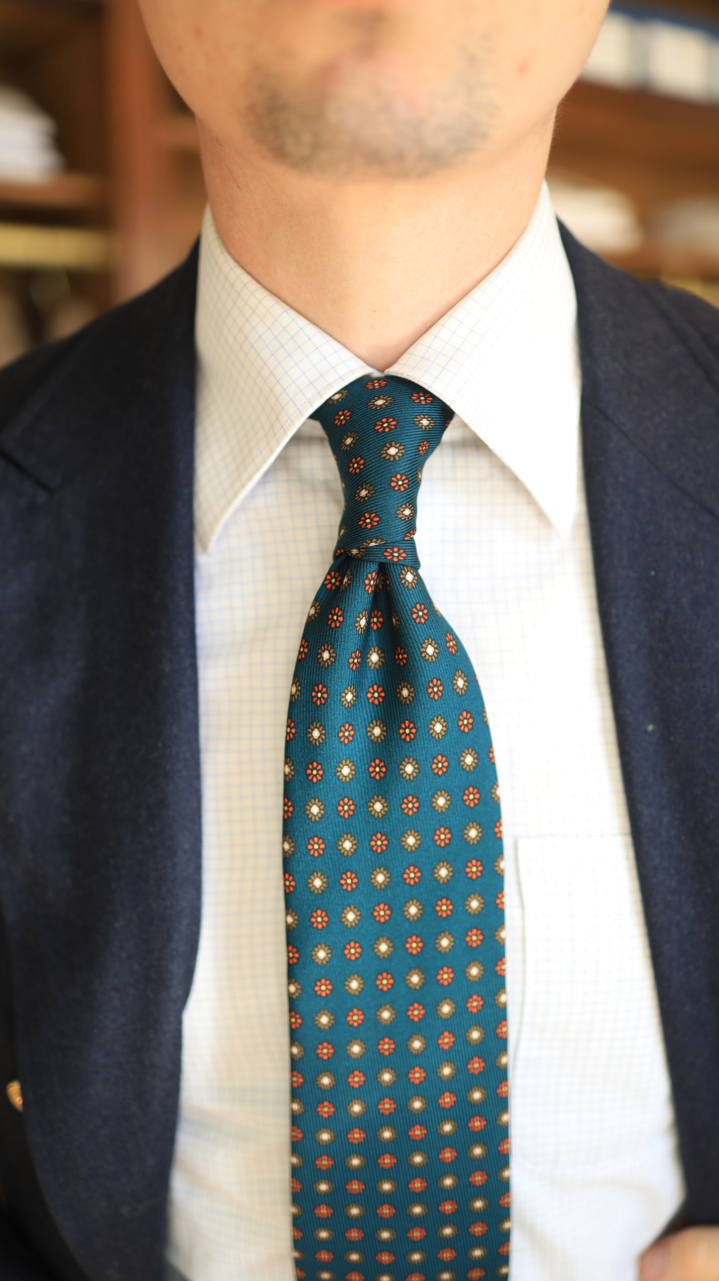 Petro, Orange, and beige Tie