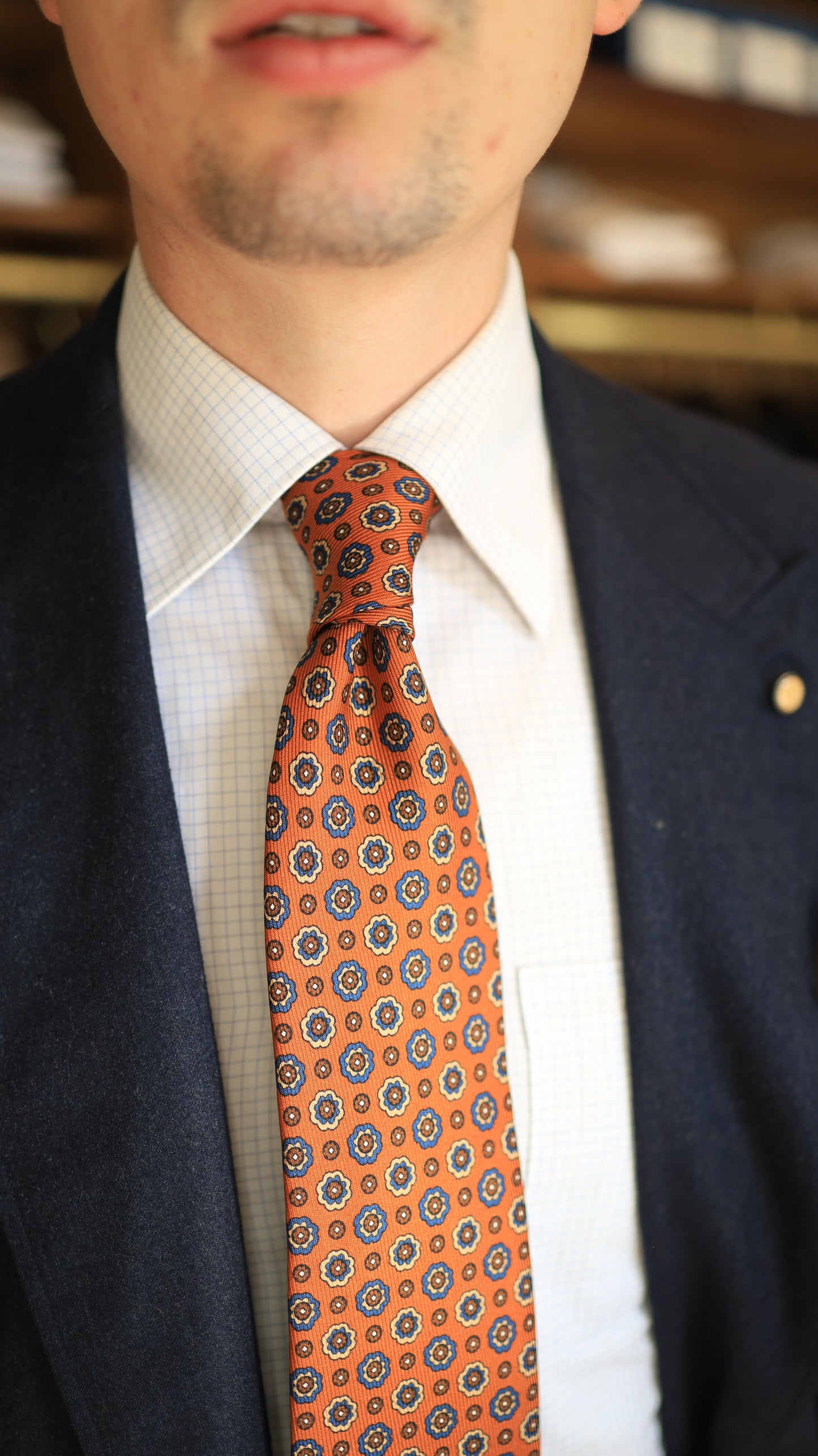 Orange, Brown and Blue Tie