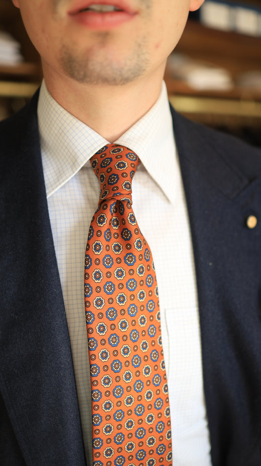 Orange, Brown and Blue Tie