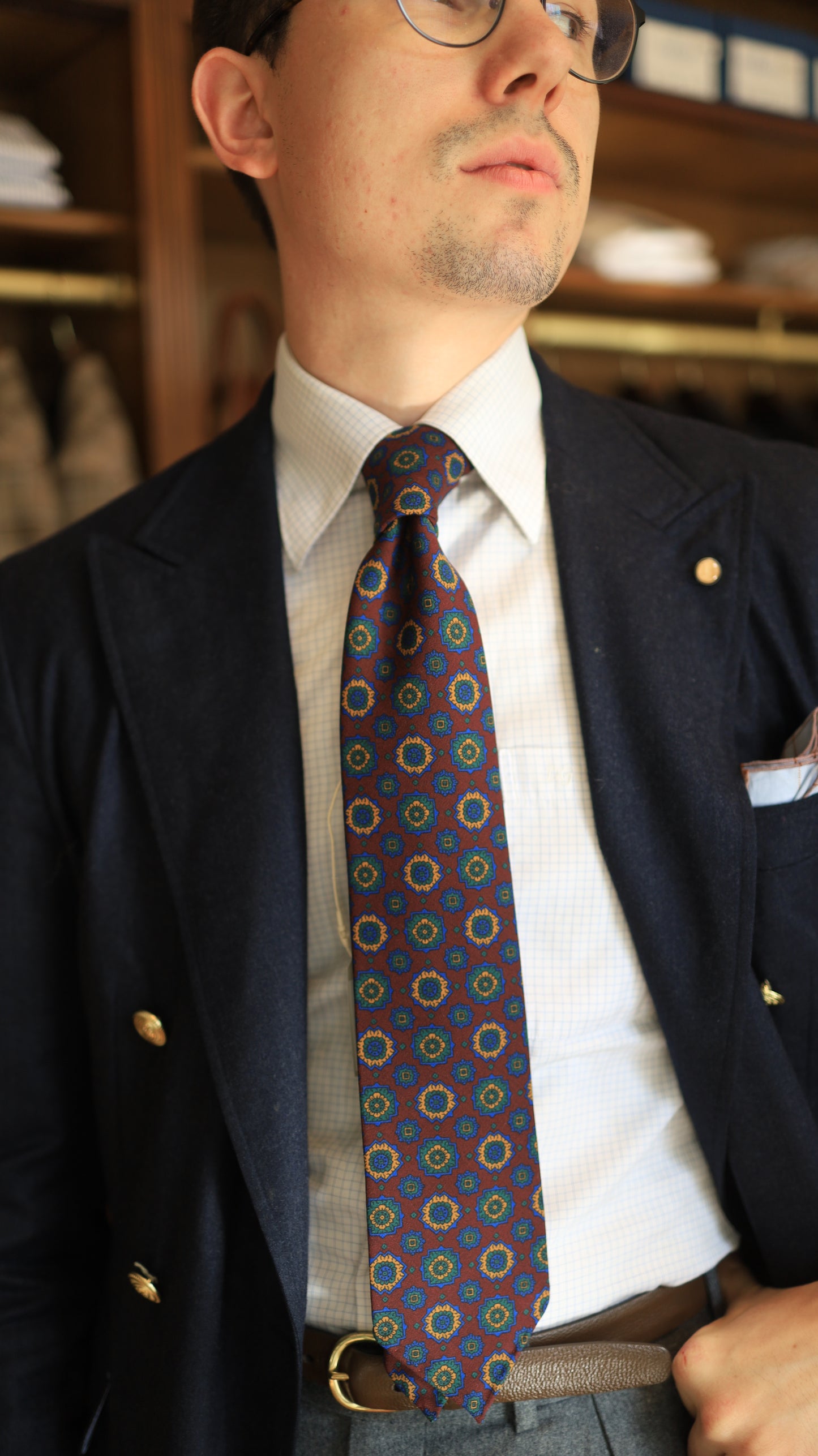 Wine Teal Neat Tie