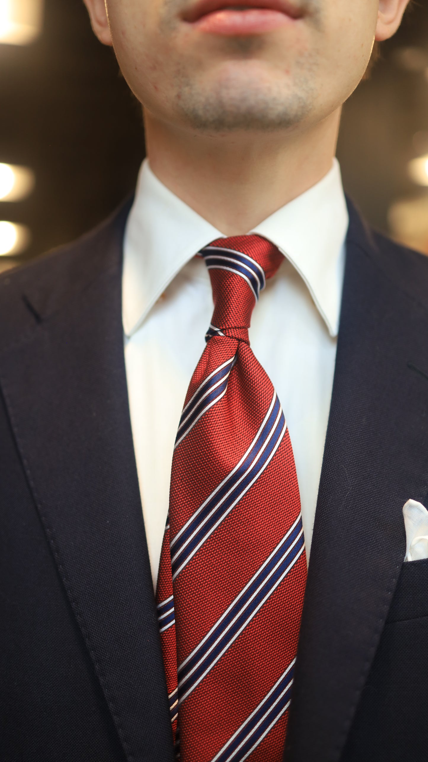Red/Blue Repp Tie