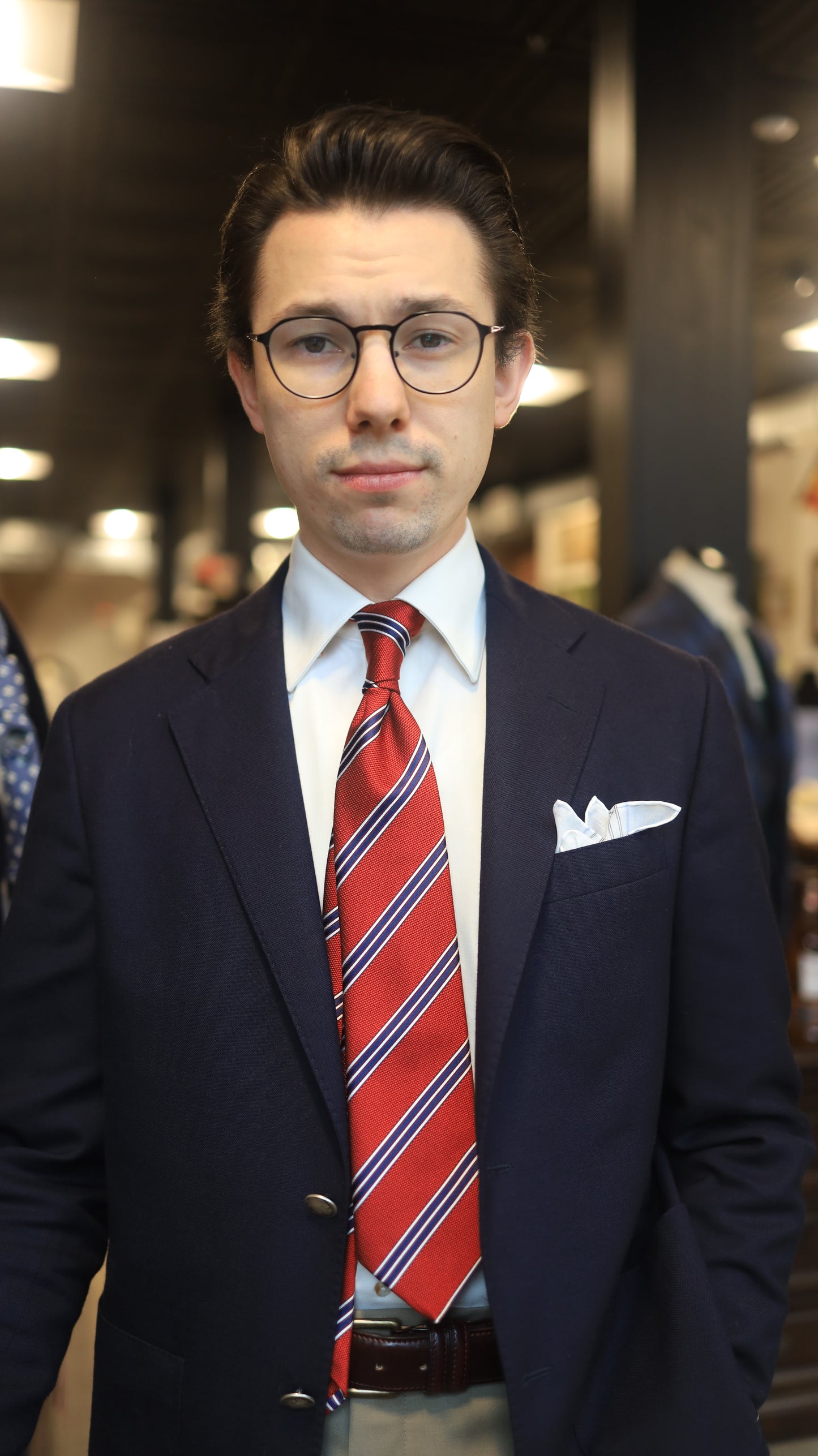Red/Blue Repp Tie