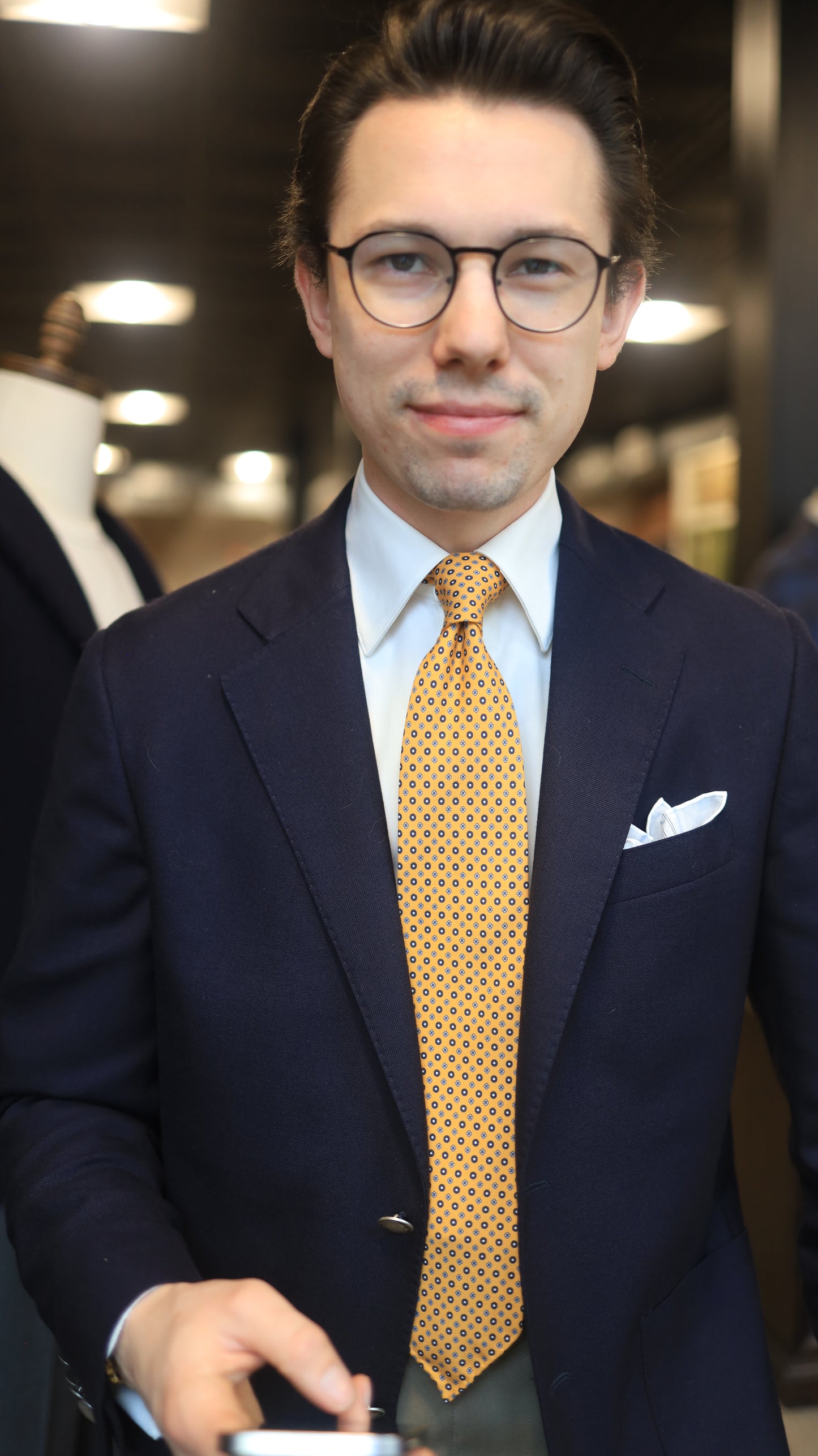 Yellow/ Blue Neat Tie
