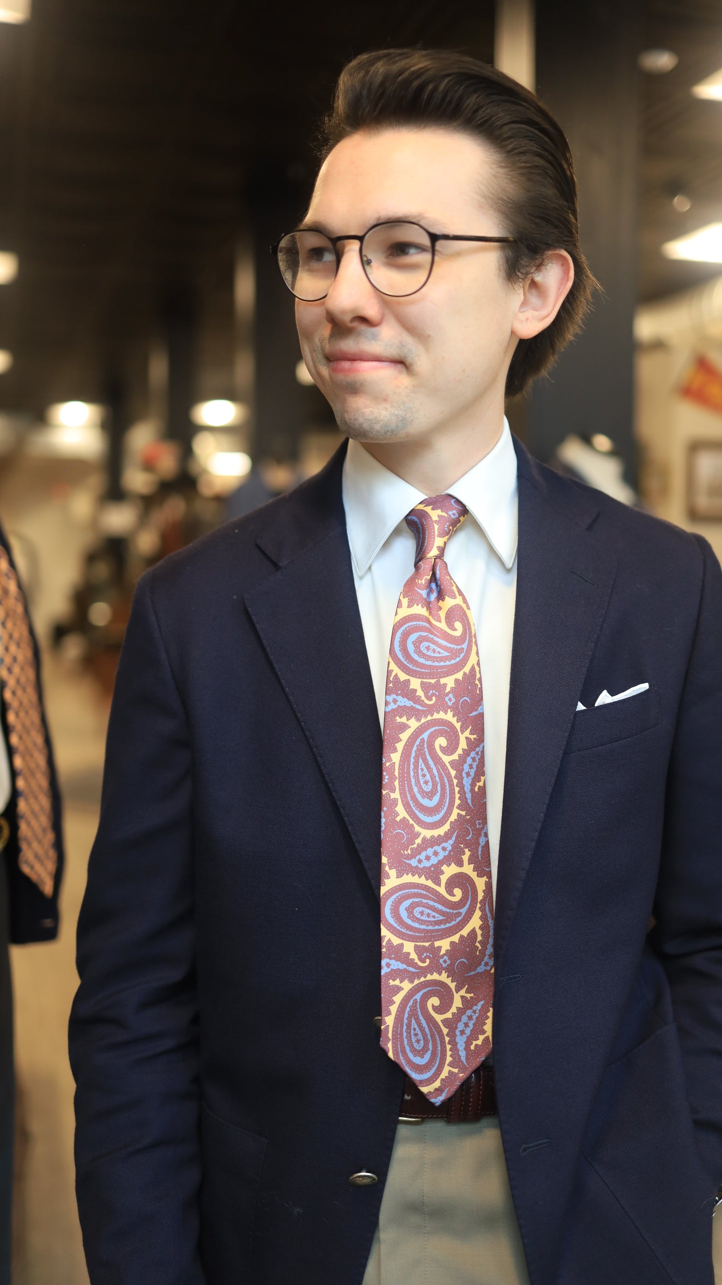 Yellow/Blue/Melot Paisley Tie