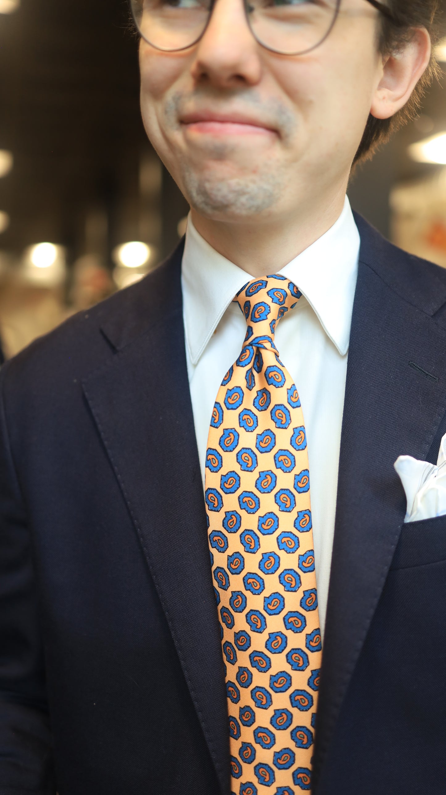 Peach/Orange/Blue Paisley Tie