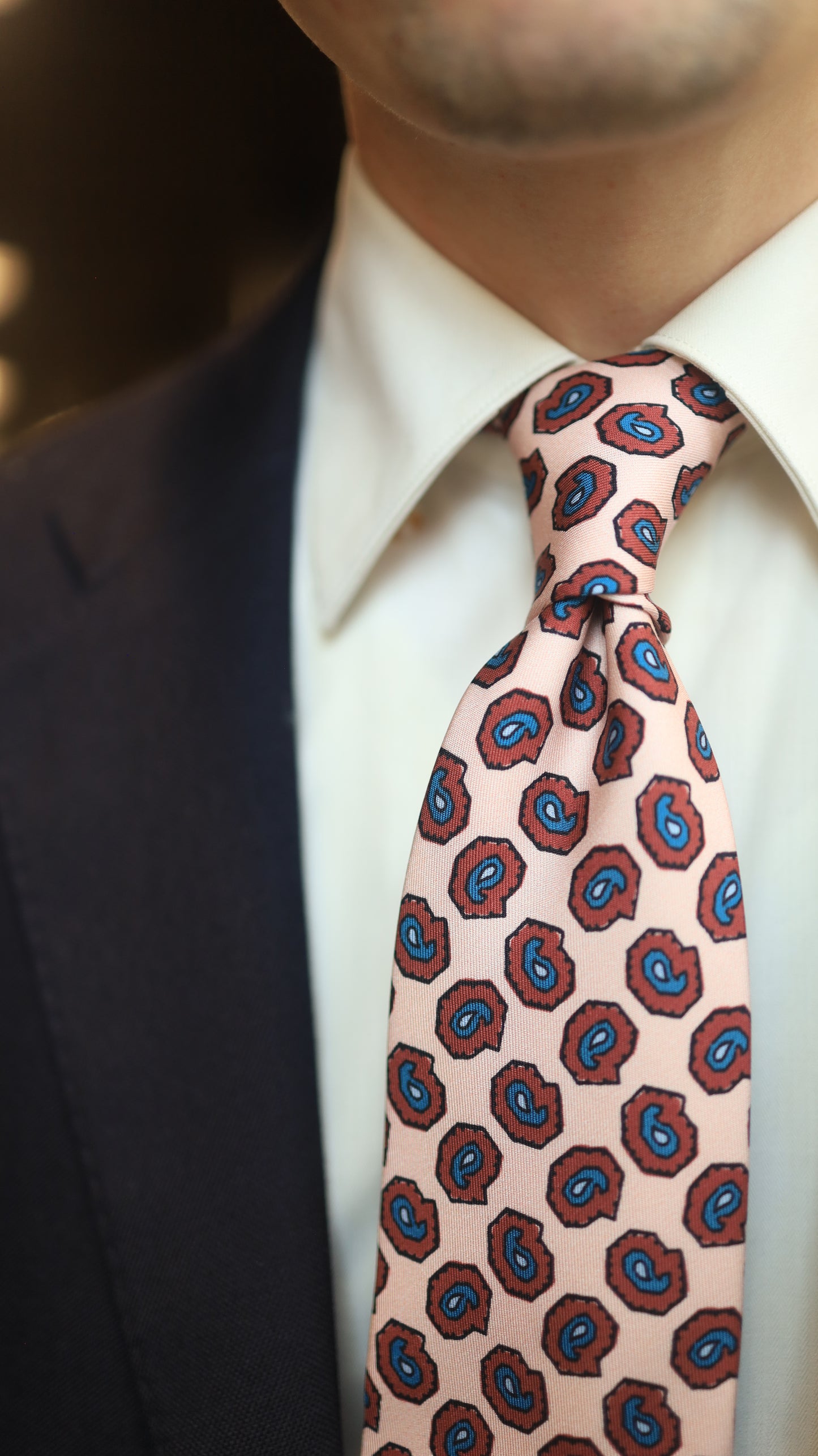 Pink/Merlot/Blue Paisley Tie