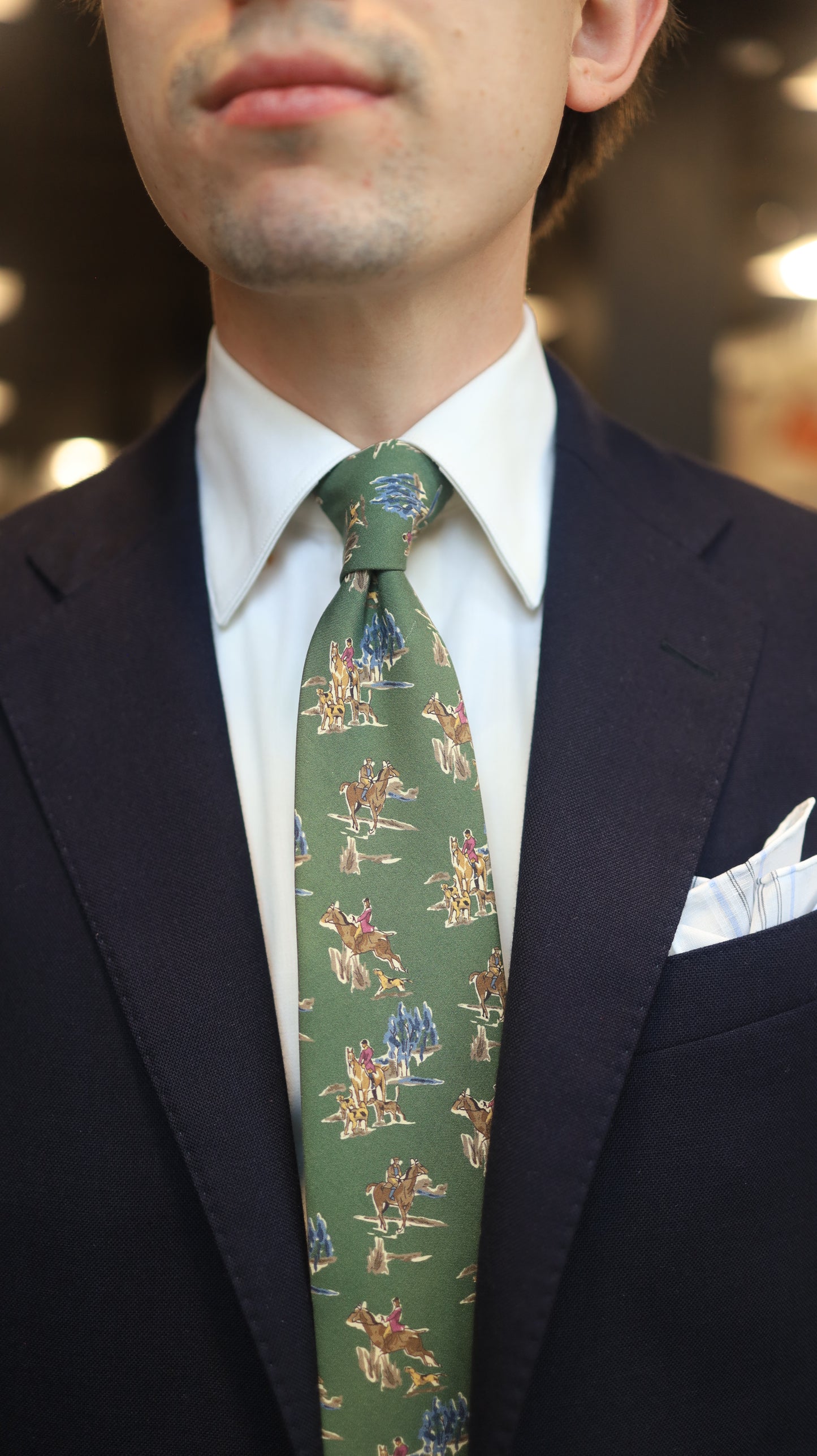 Green English Hunting Tie
