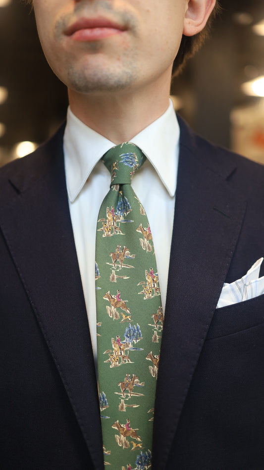 Green English Hunting Tie