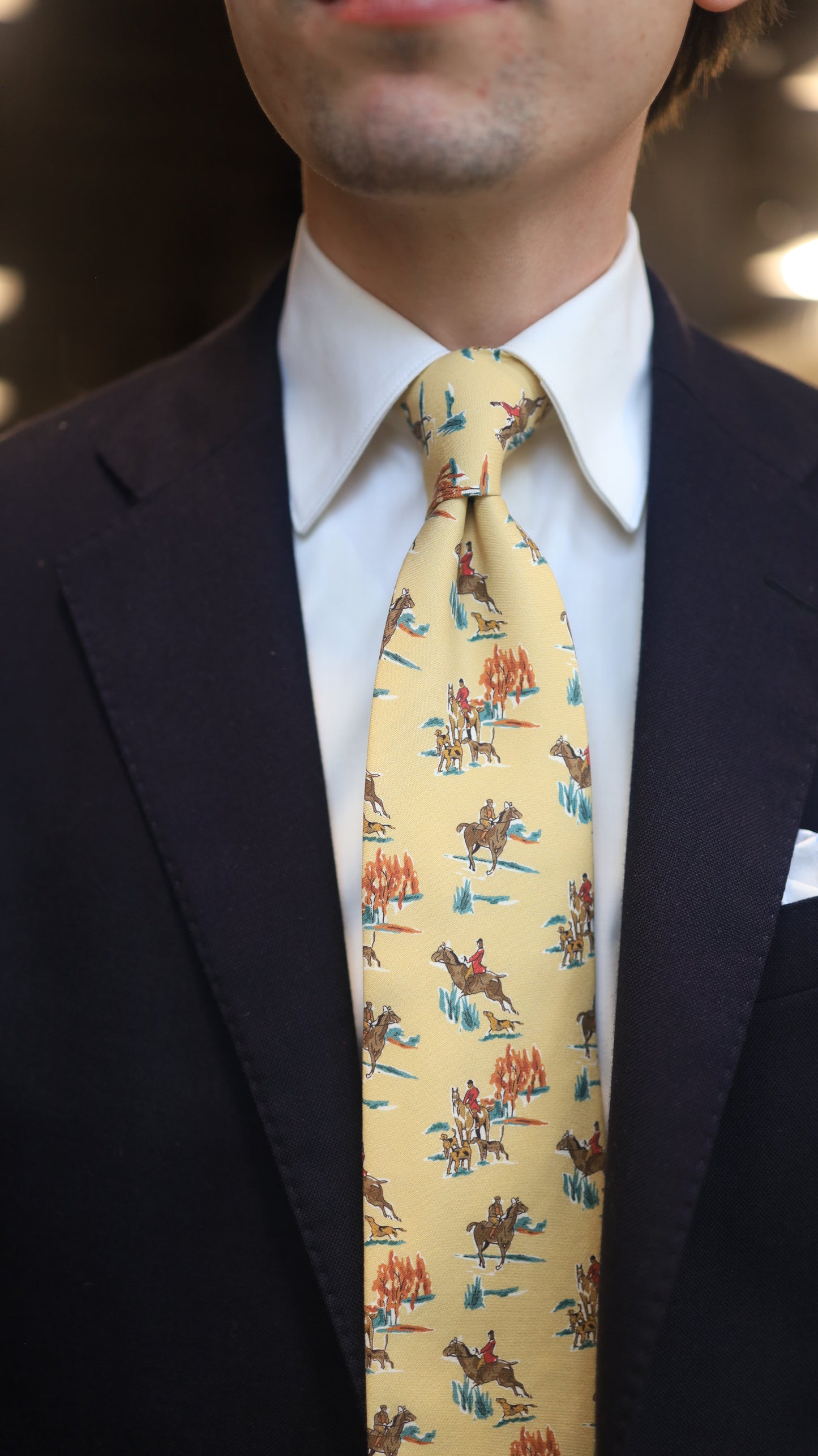 Yellow English Hunting Tie