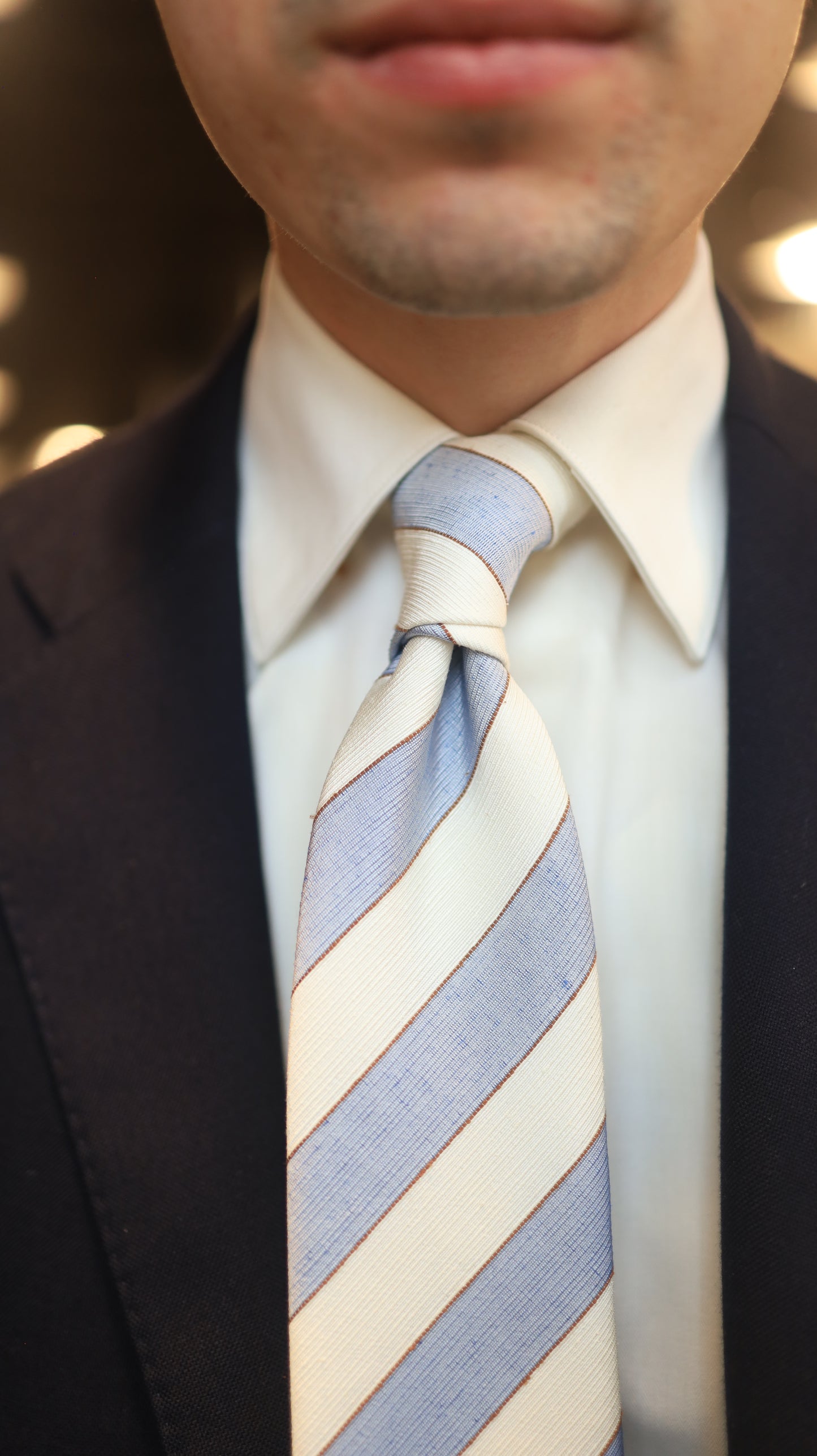 White/Blue Stripe