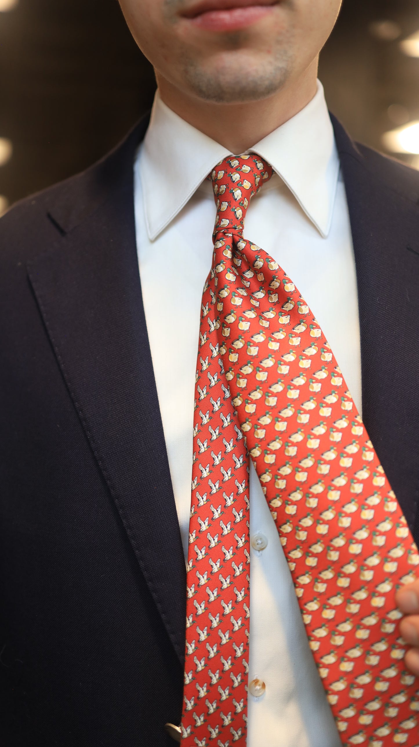 Duck Tie (Red & Navy)